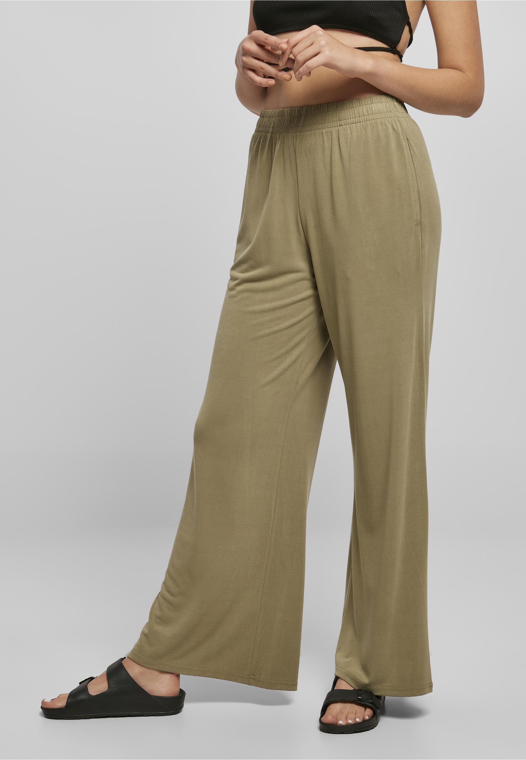 URBAN CLASSICS Stoffhose »Urban Classics Damen Ladies Modal Wide Leg Pants«
