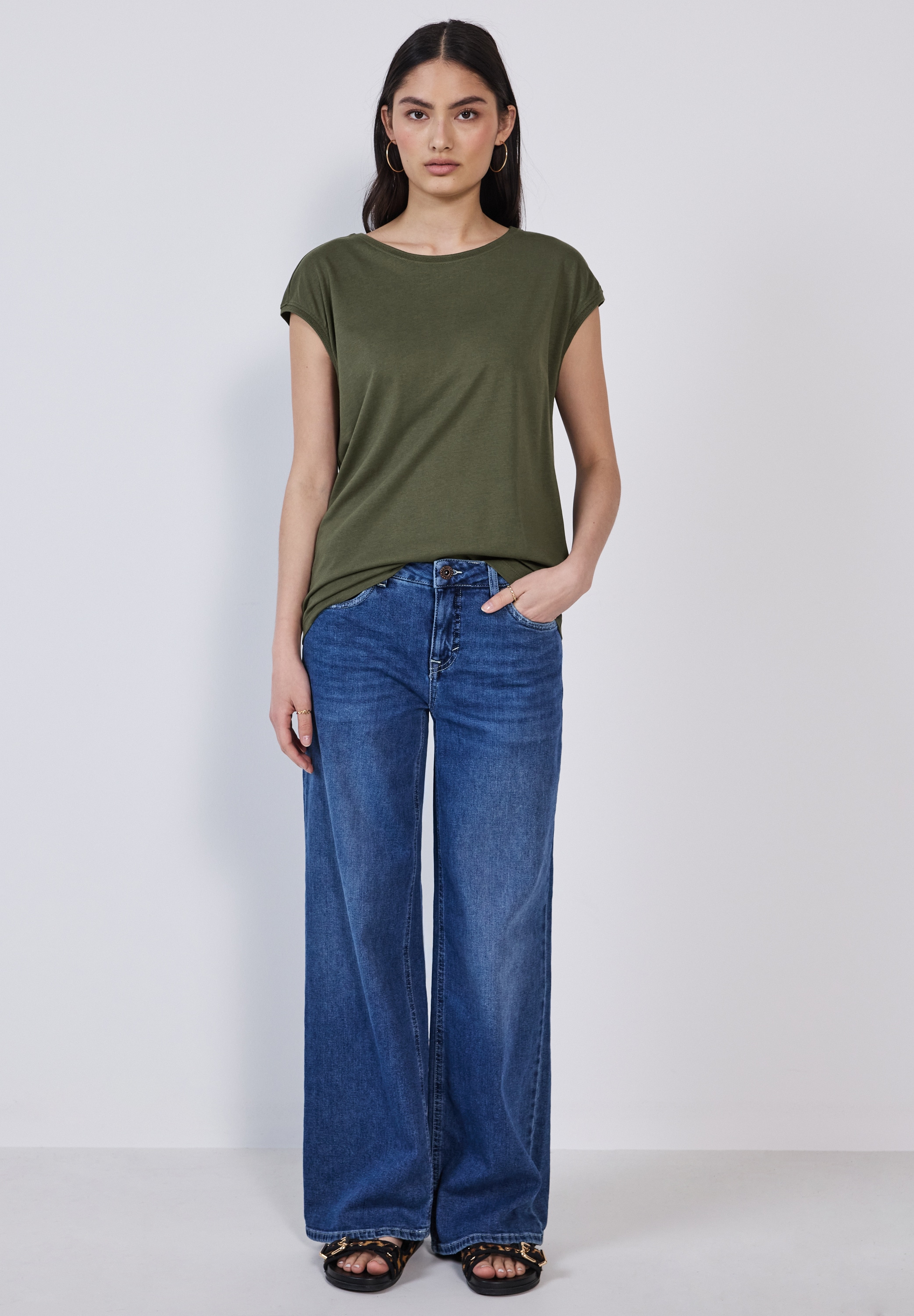 STREET ONE STUDIO T-Shirt, mit U-Boot-Ausschnitt