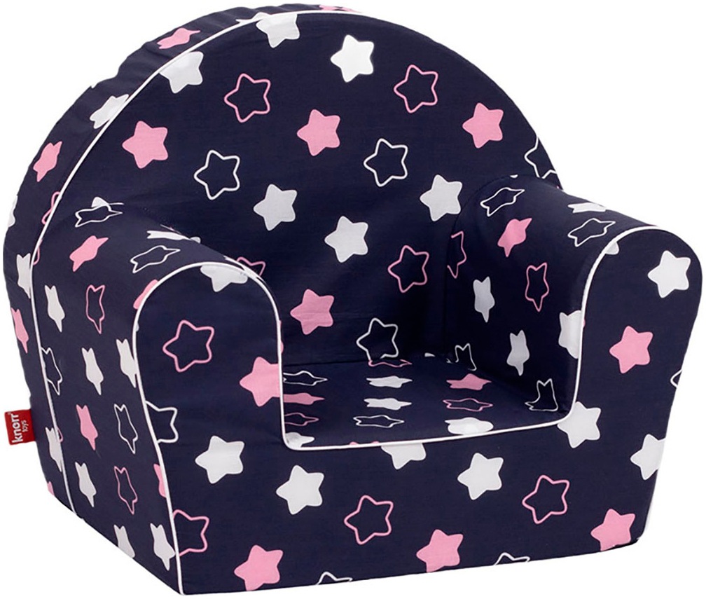 KNORRTOYS Kinder Sessel "Star blue pink", Baumwolle, B/H/T: 51cm x 42cm x 34cm, blau, B:51cm H:42cm T:34cm, Sessel, für Kinder; Made in Europe