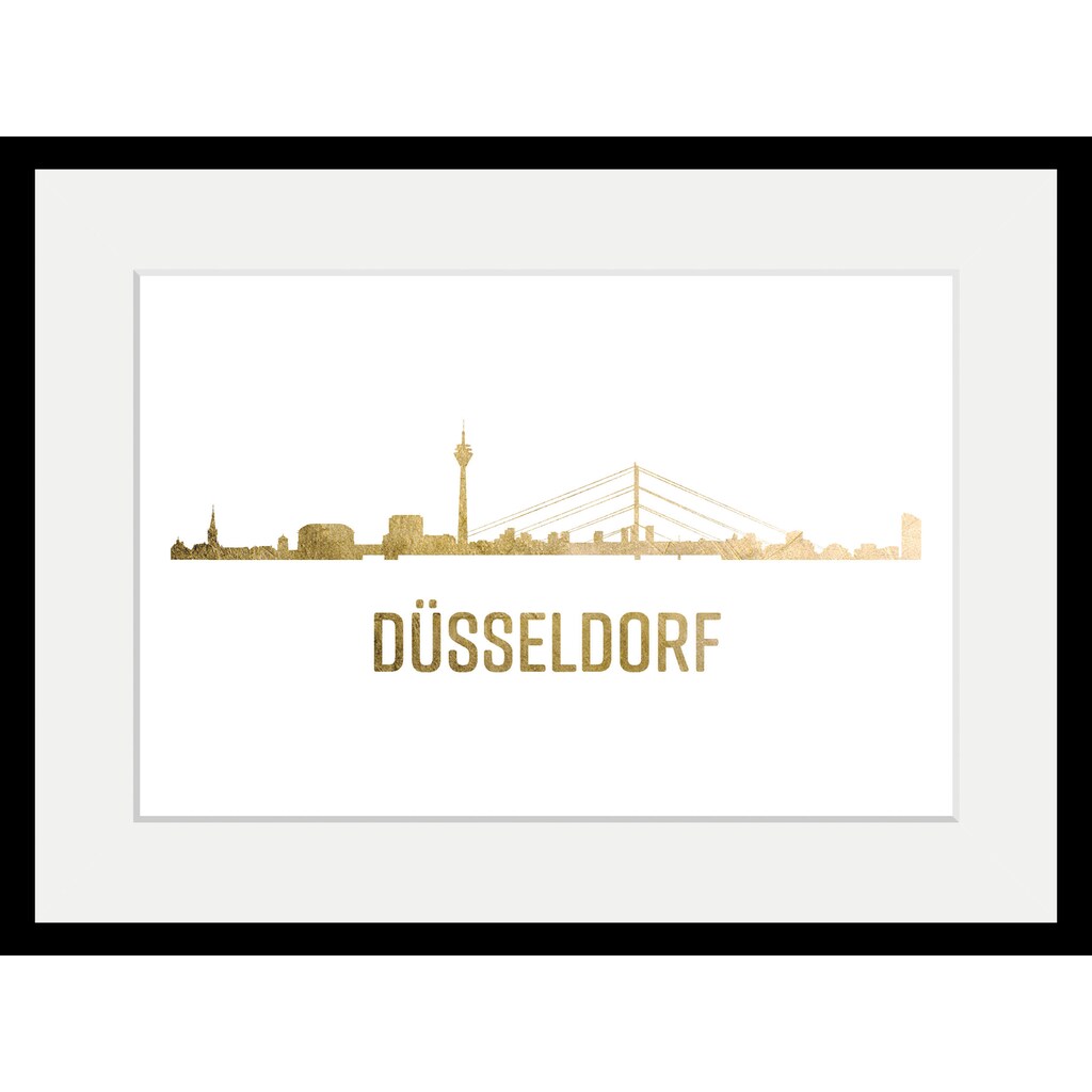 queence Bild »Düsseldorf Skyline GOLD«, Städte, (1 St.)