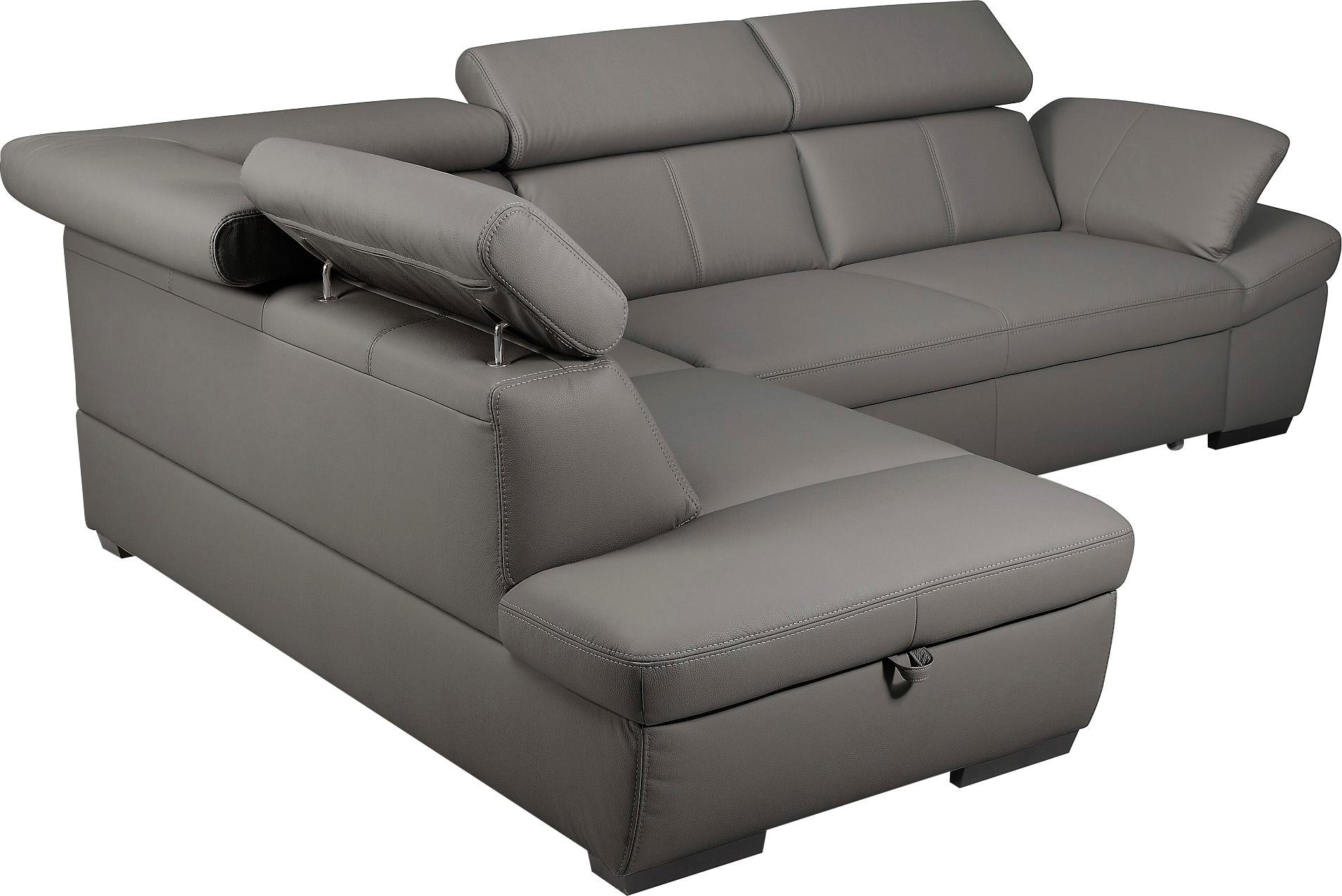 exxpo - sofa fashion Ecksofa »Salerno, klassisch modernes Funktionssofa, hoher Sitzkomfort, L-Form«, inkl. Kopf- und Armteilverstellung, wahlweise mit Bettfunktion