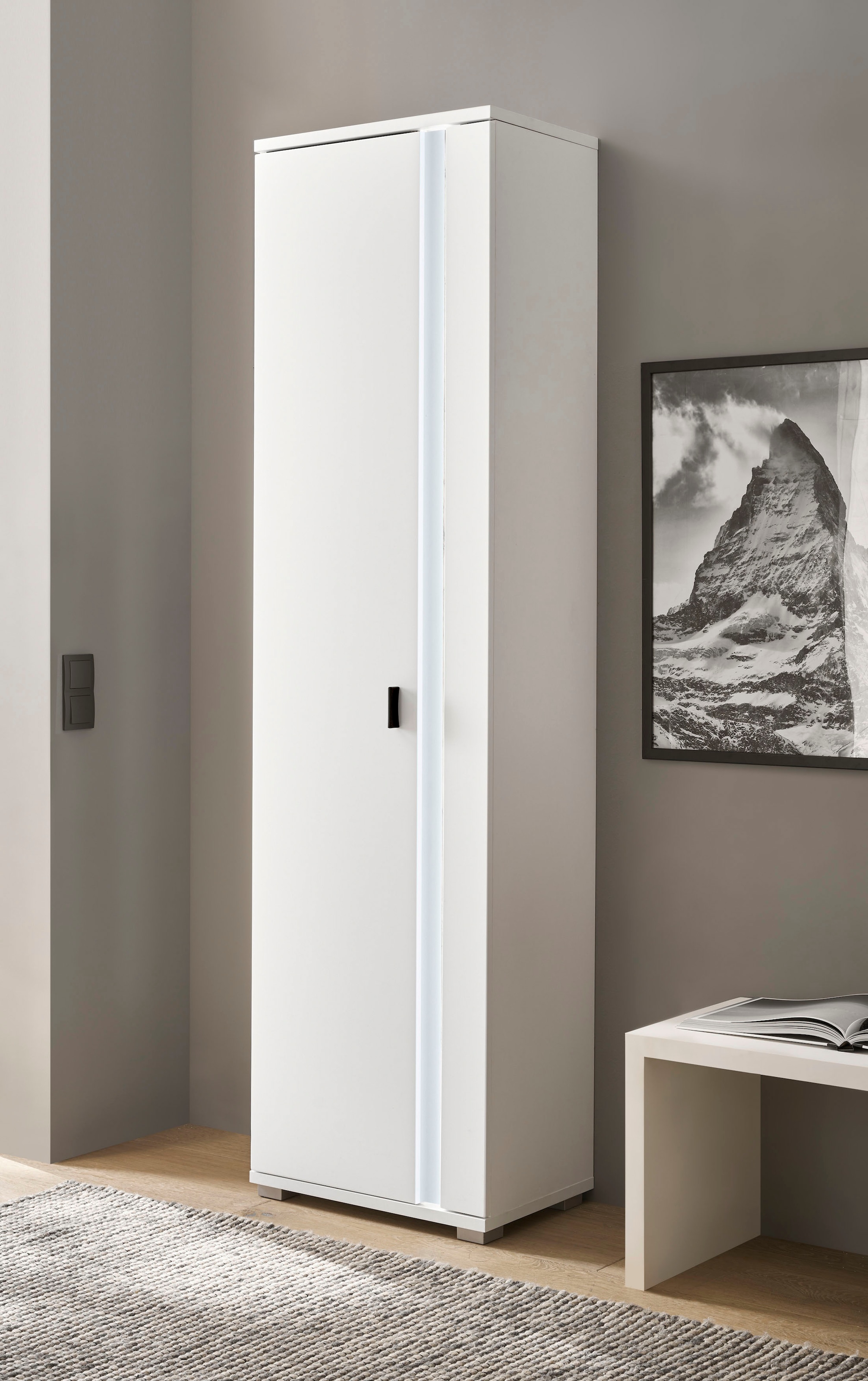 Home affaire Mehrzweckschrank "LONG ISLAND" 1 Stk. tlg. in moderner Trendfarbe,inklusive senkrechter Beleuchtung,Breite 55 cm