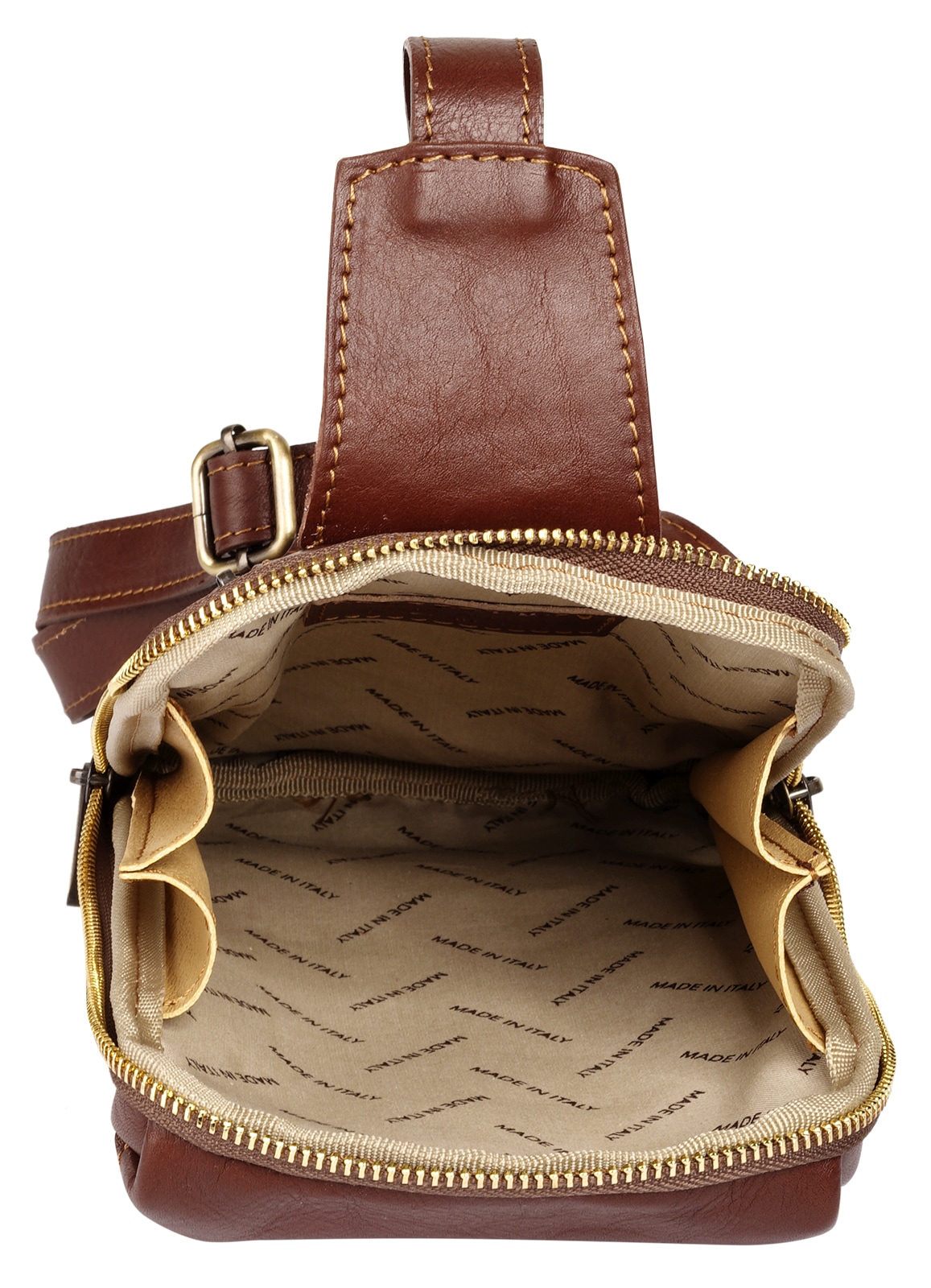 Piké Umhängetasche, echt Leder, Made in Italy