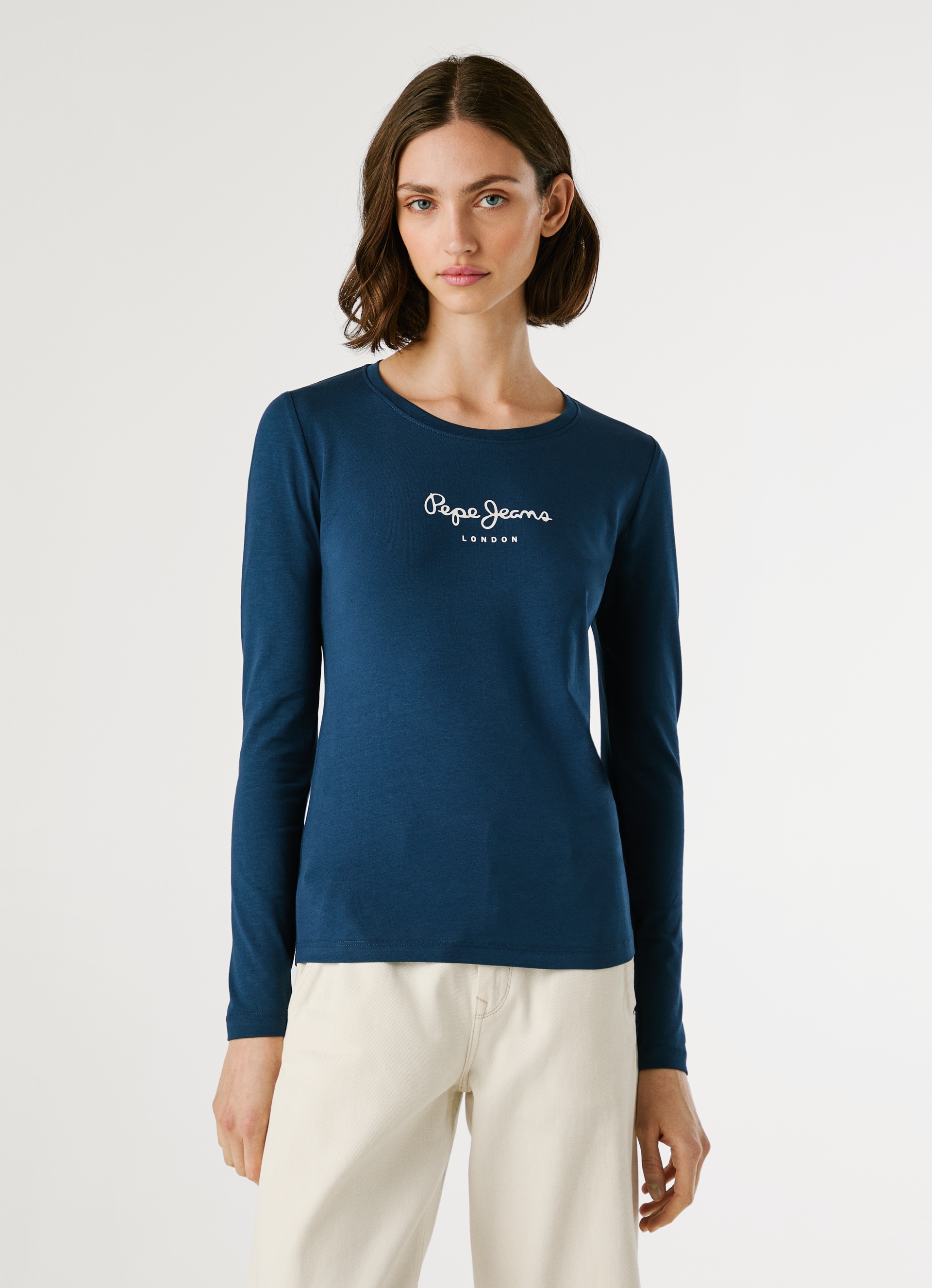 Pepe Jeans Langarmshirt »NEW VIRGINA L/S« mit Logo-Print