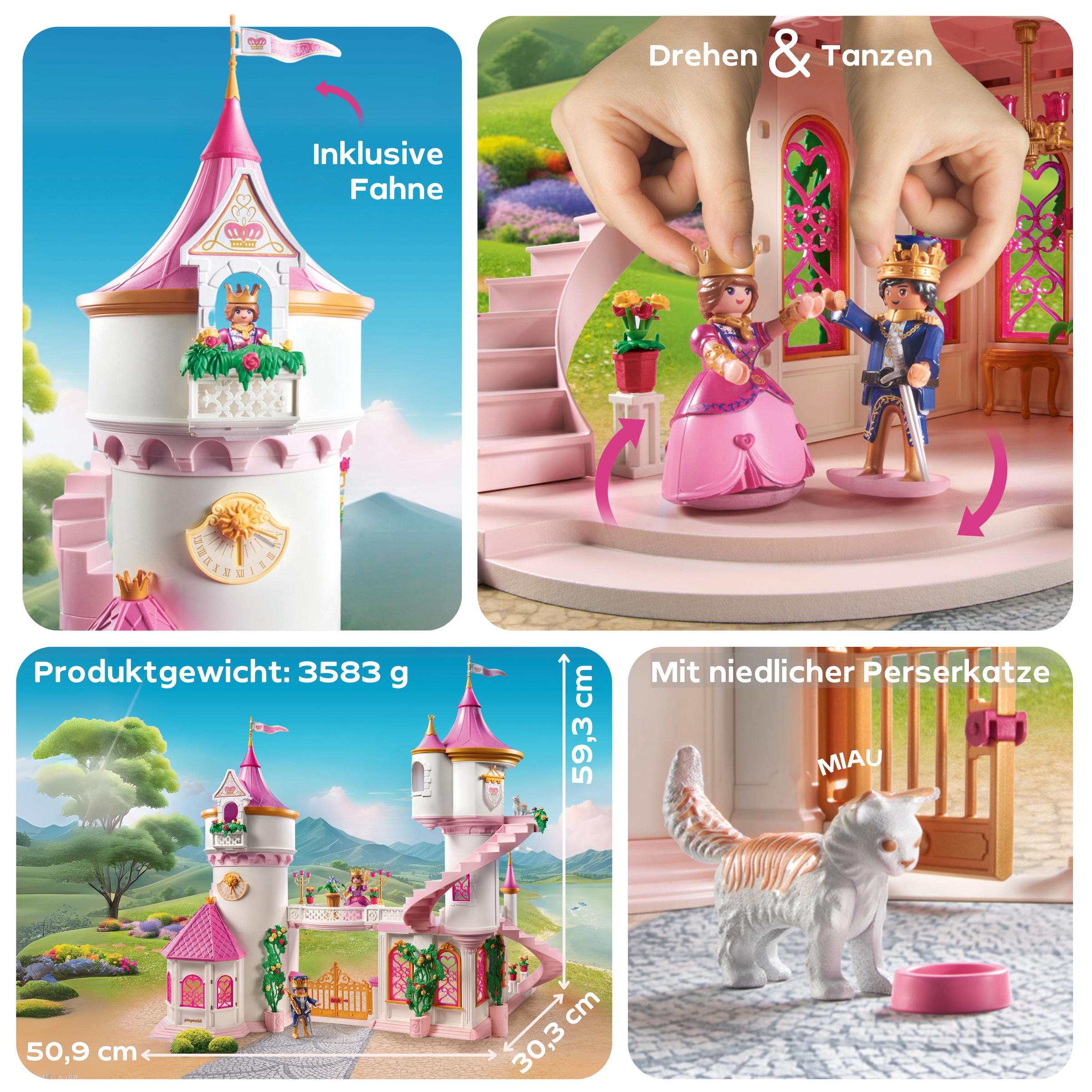 Playmobil® Konstruktions-Spielset »Prinzessinnenschloss mit Königspaar (71845), Playmobil Princess Magic« Made in Germany