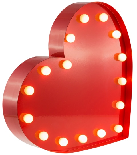 MARQUEE LIGHTS LED Dekolicht flammig-flammig, 16 mit LEDs Wandlampe, 16 - cm »Heart«, Heart BAUR festverbauten Tischlampe kaufen | 31x31