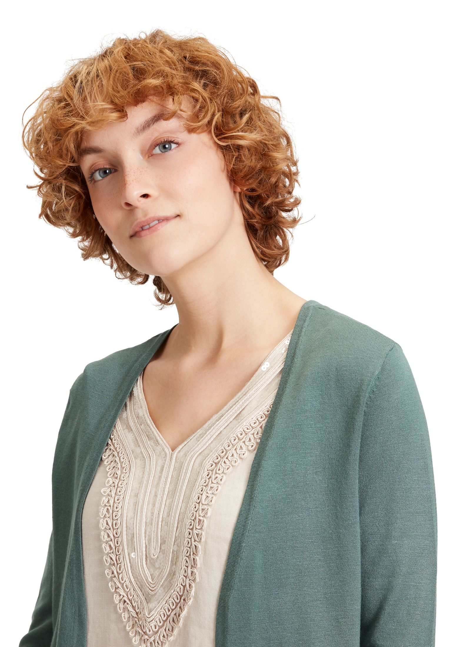 Cartoon Strickjacke »Cartoon Strick-Cardigan mit Rüschen«, Rüschen