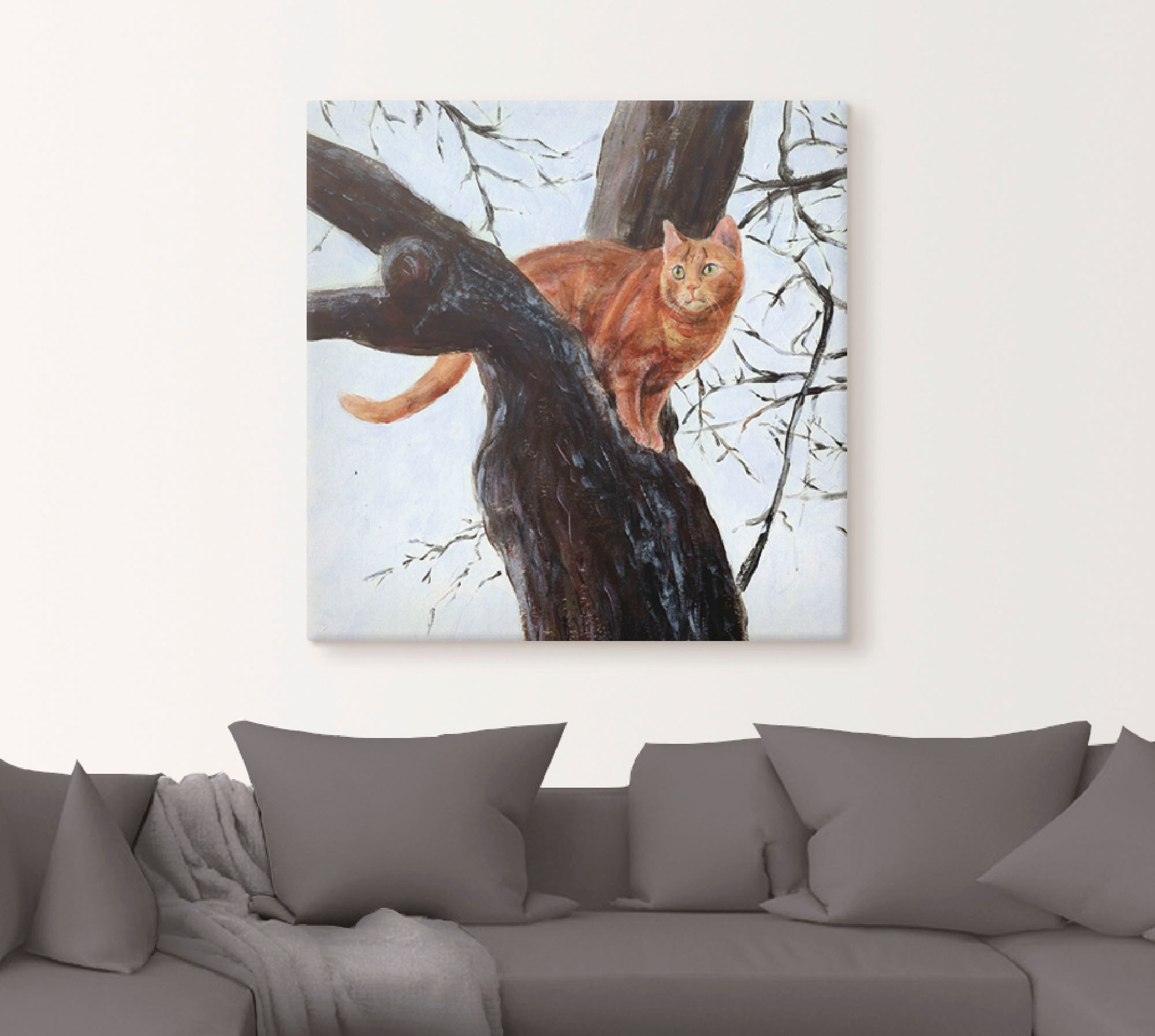 Artland Wandbild »Katze im Baum«, Haustiere, (1 St.), als Leinwandbild, Poster in verschied. Größen