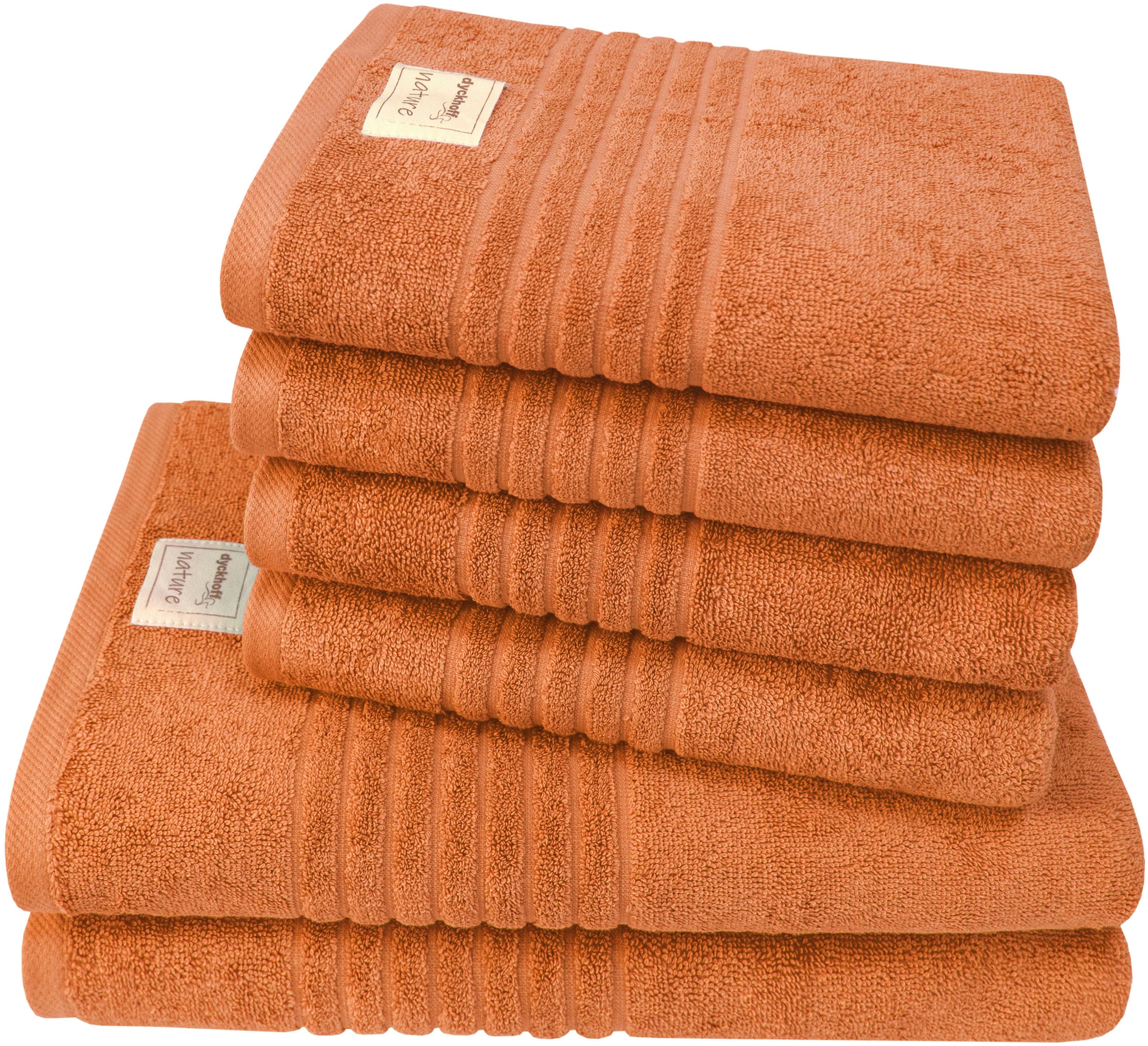 Dyckhoff Handtuch Set "Nature" Set 6 Stk. Frottier 6er Set: 4x Handtücher, je 50 x 100 cm & 2x Badetuch 70 x 140 cm