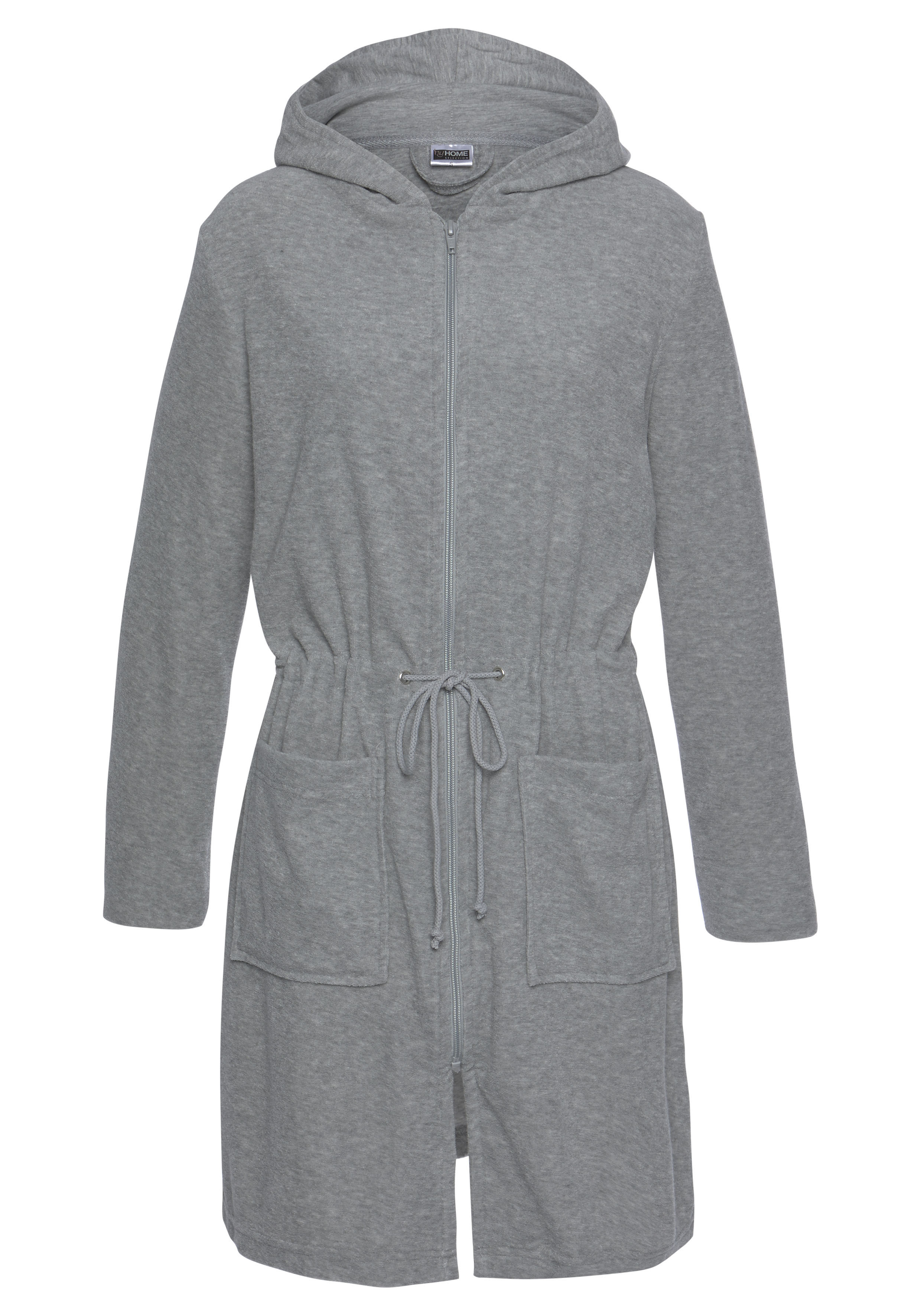 Damenbademantel »Nela«, (1 St.), einfarbig, kurz, mit Kordelzug & Taschen, XS-3XL