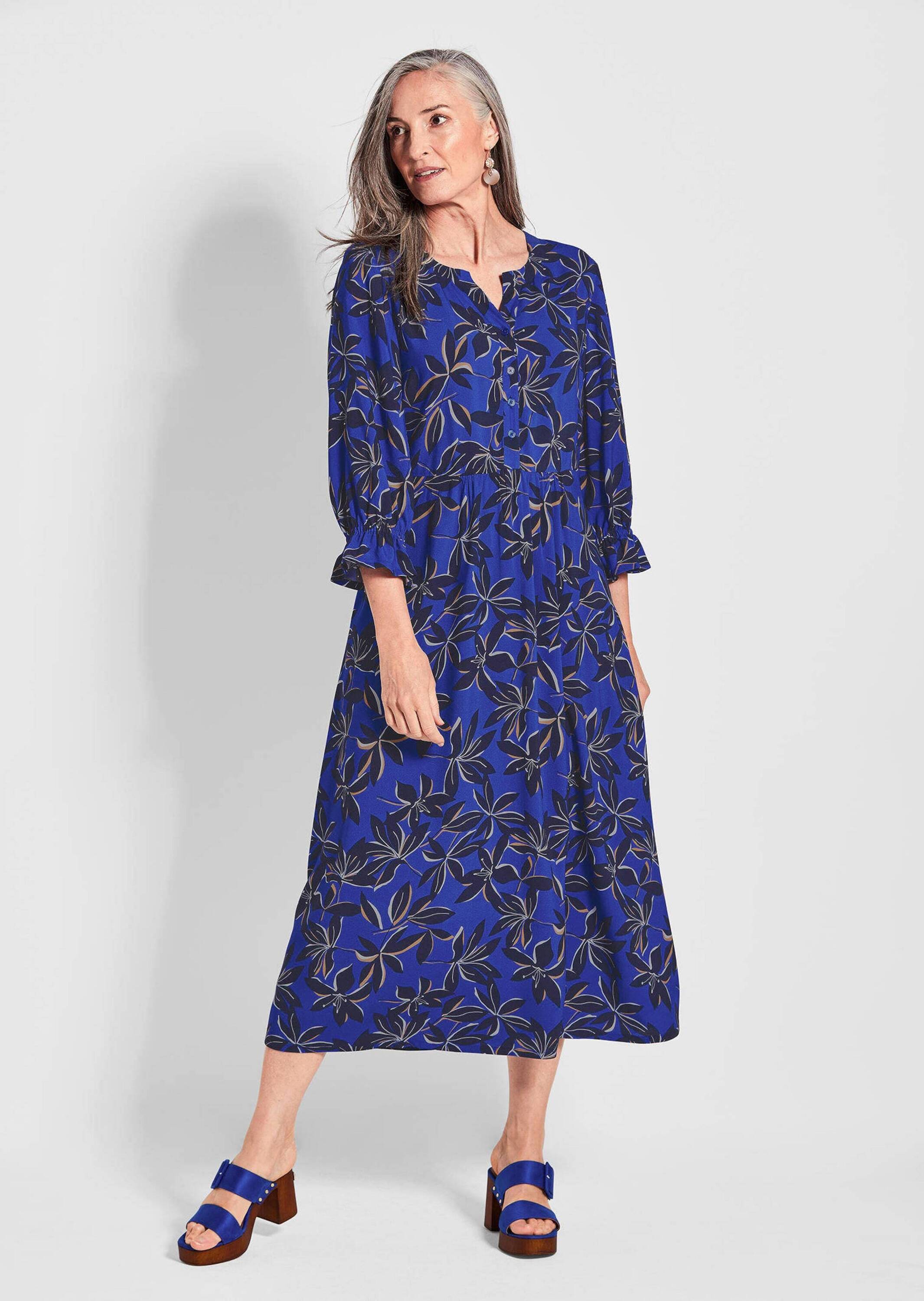 Thumbnail - GOLDNER Sommerkleid "Fließendes Viskosekleid mit V-Ausschnitt"