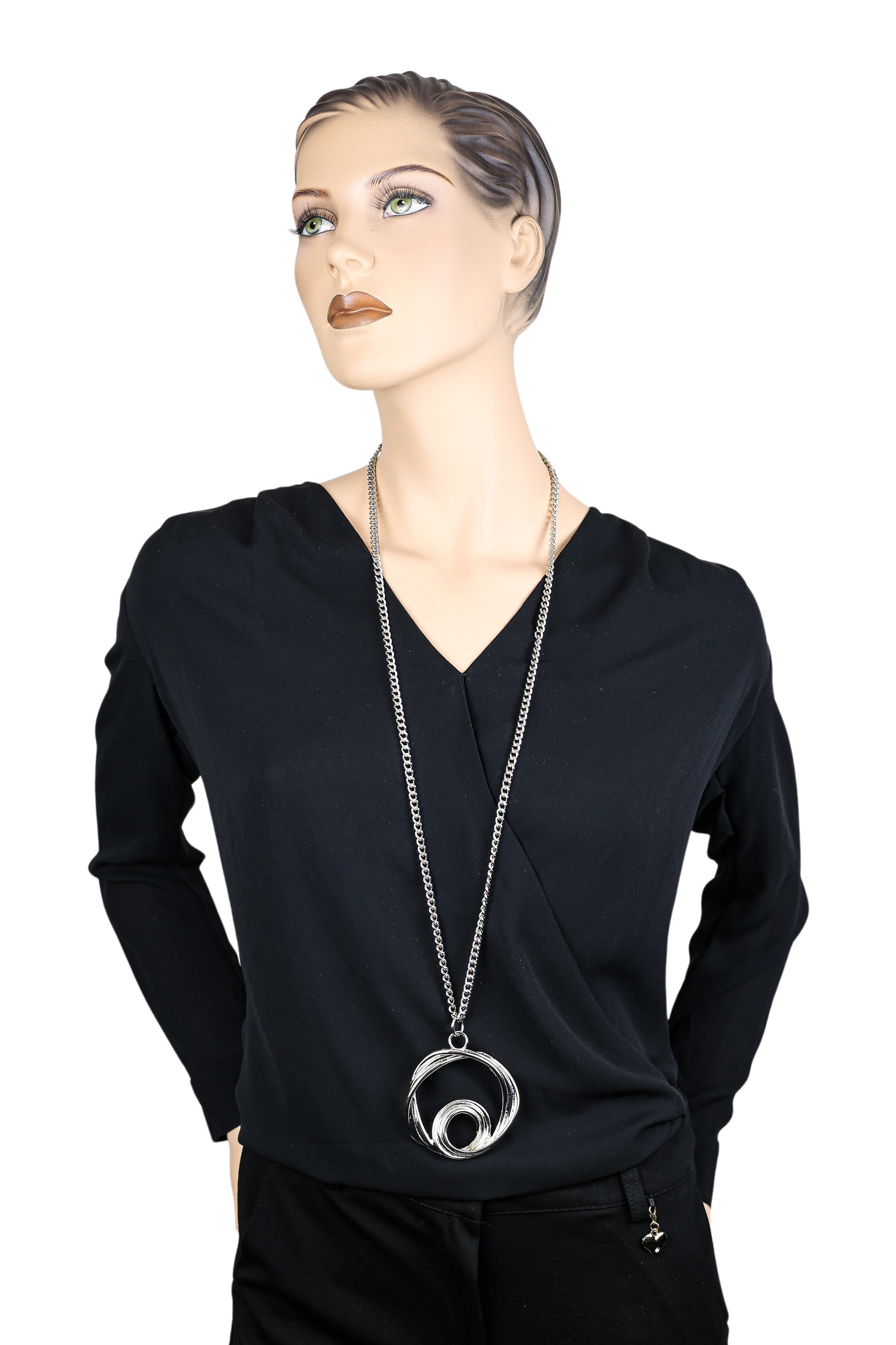 COLLEZIONE ALESSANDRO Lange Kette »Flow«, mit rundem XL-Anhänger