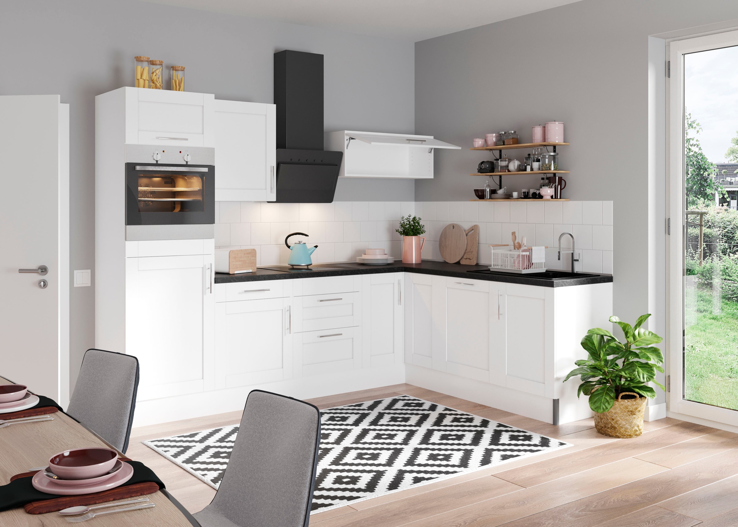 OPTIFIT Küche »Ahus«, 200 x | 270 cm breit, mit Close wahlweise Soft E-Geräten, Funktion BAUR
