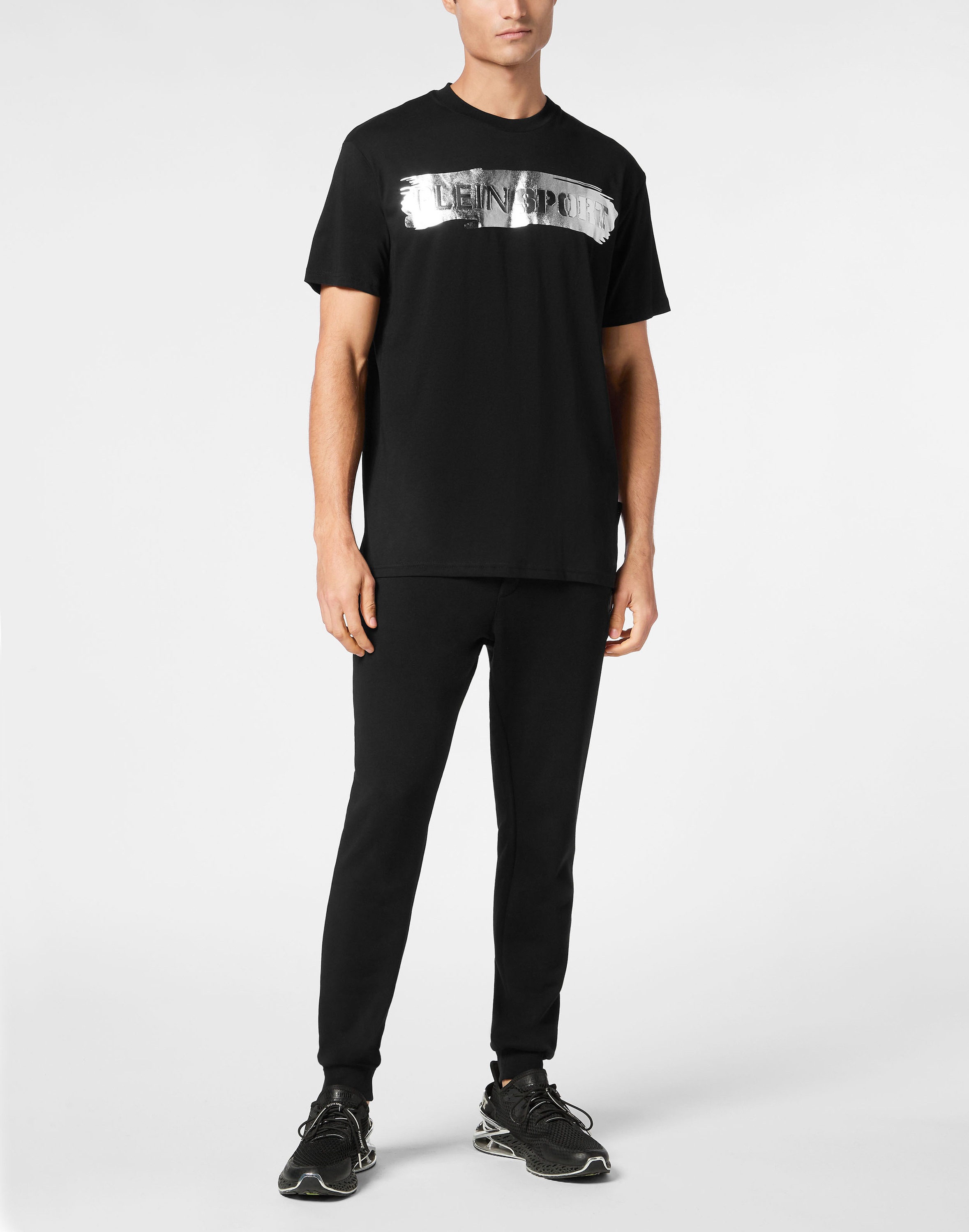 PLEIN SPORT T-Shirt »T-shirt Round Neck SS Silver Brush«