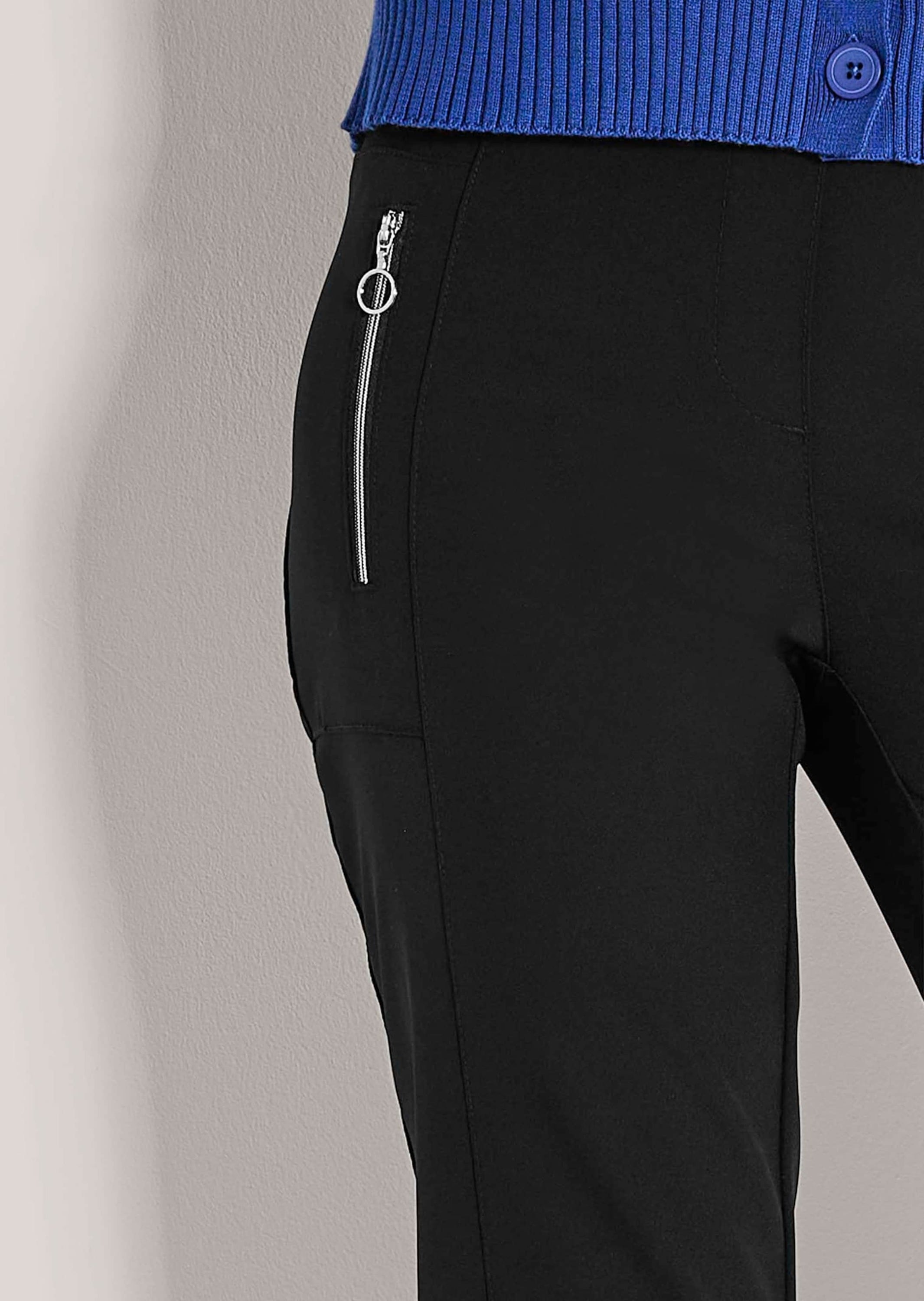 MADELEINE Stoffhose »Schlupfhose Schmale Stretchhose mit Zier-Zipper«