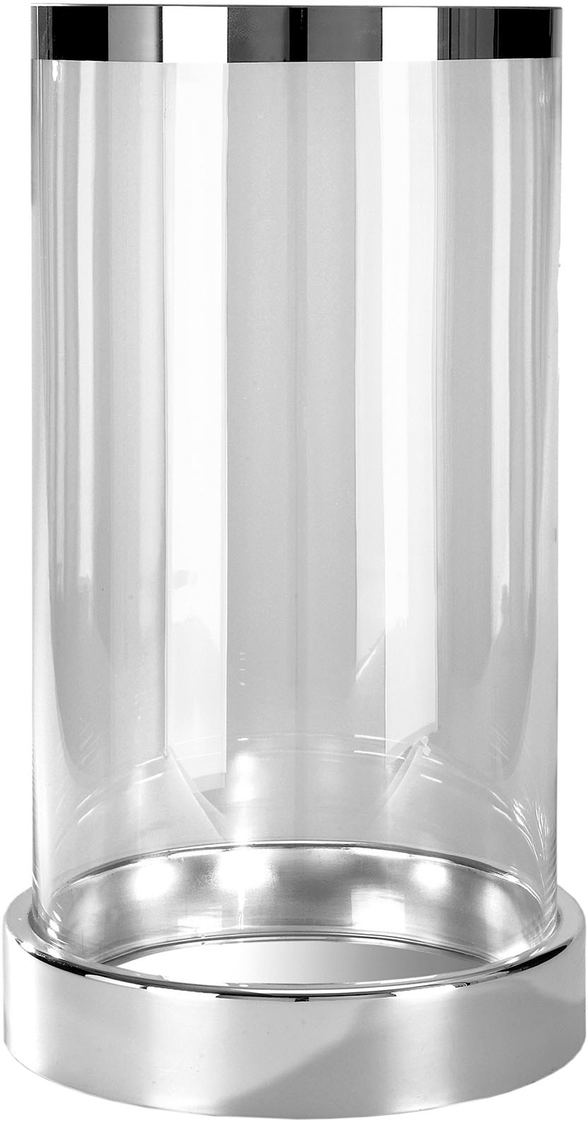 Fink Windlicht "EMPIRE" Silberfarben - Eisen vernickelt mit Glas, Höhe ca. günstig online kaufen