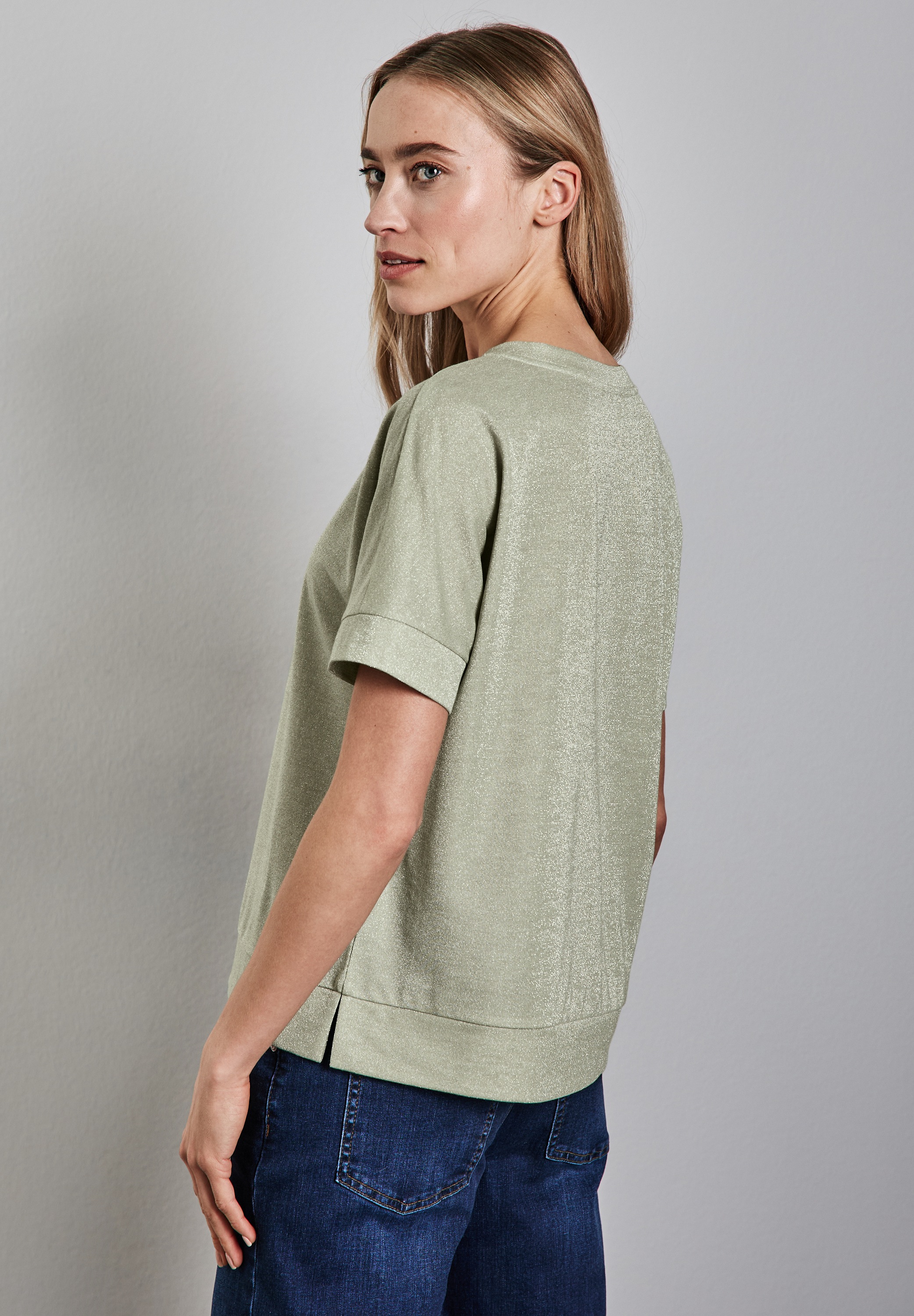STREET ONE Rundhalsshirt mit Seitlichen Einschlitzen günstig online kaufen
