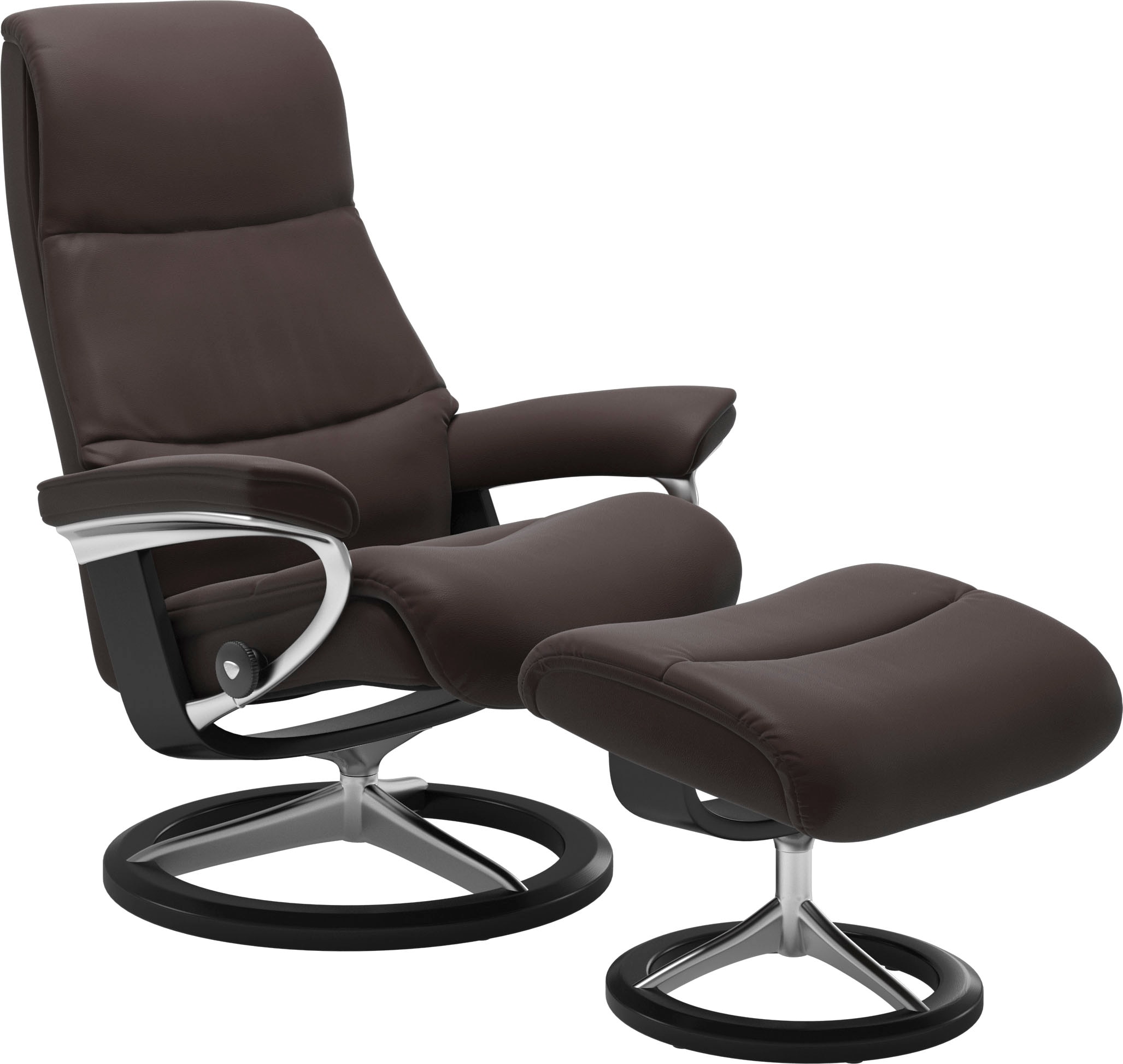 Stressless Relaxsessel "View" Set, Relaxsessel mit Hocker, mit Signature Base, Größe S,Gestell Schwarz