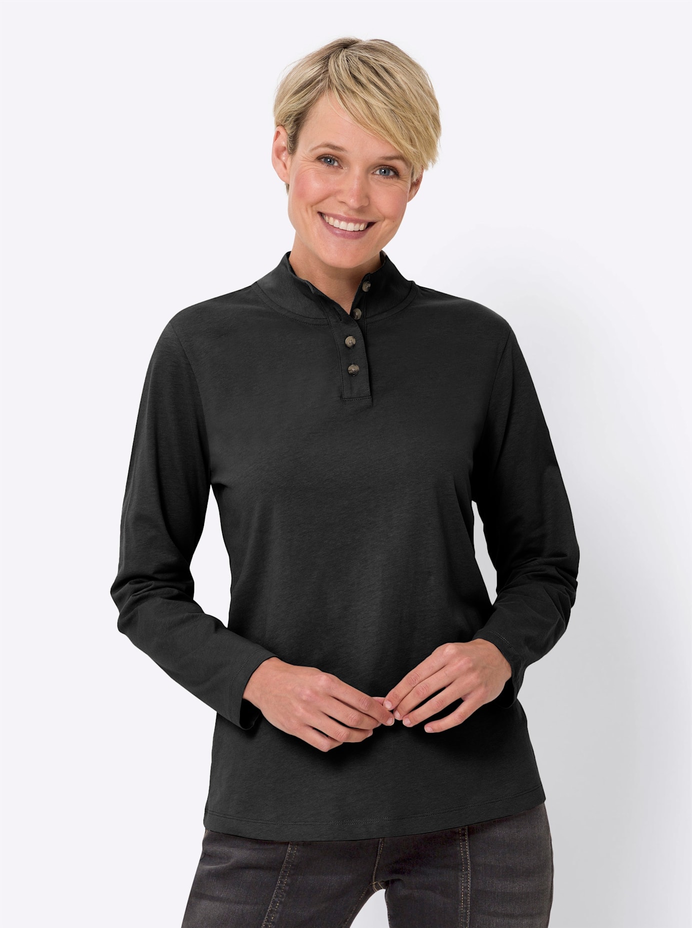 Classic Basics Stehkragenshirt "Shirt" 1 Stk. tlg. günstig online kaufen
