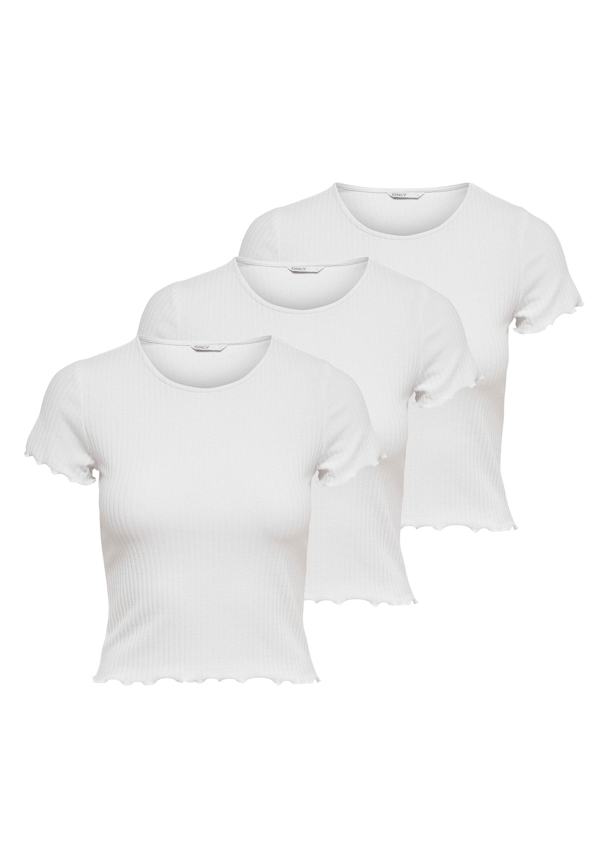 ONLY T-Shirt "T-Shirt ONLEMMA SHORT TOP 3P 3er Pack" 3