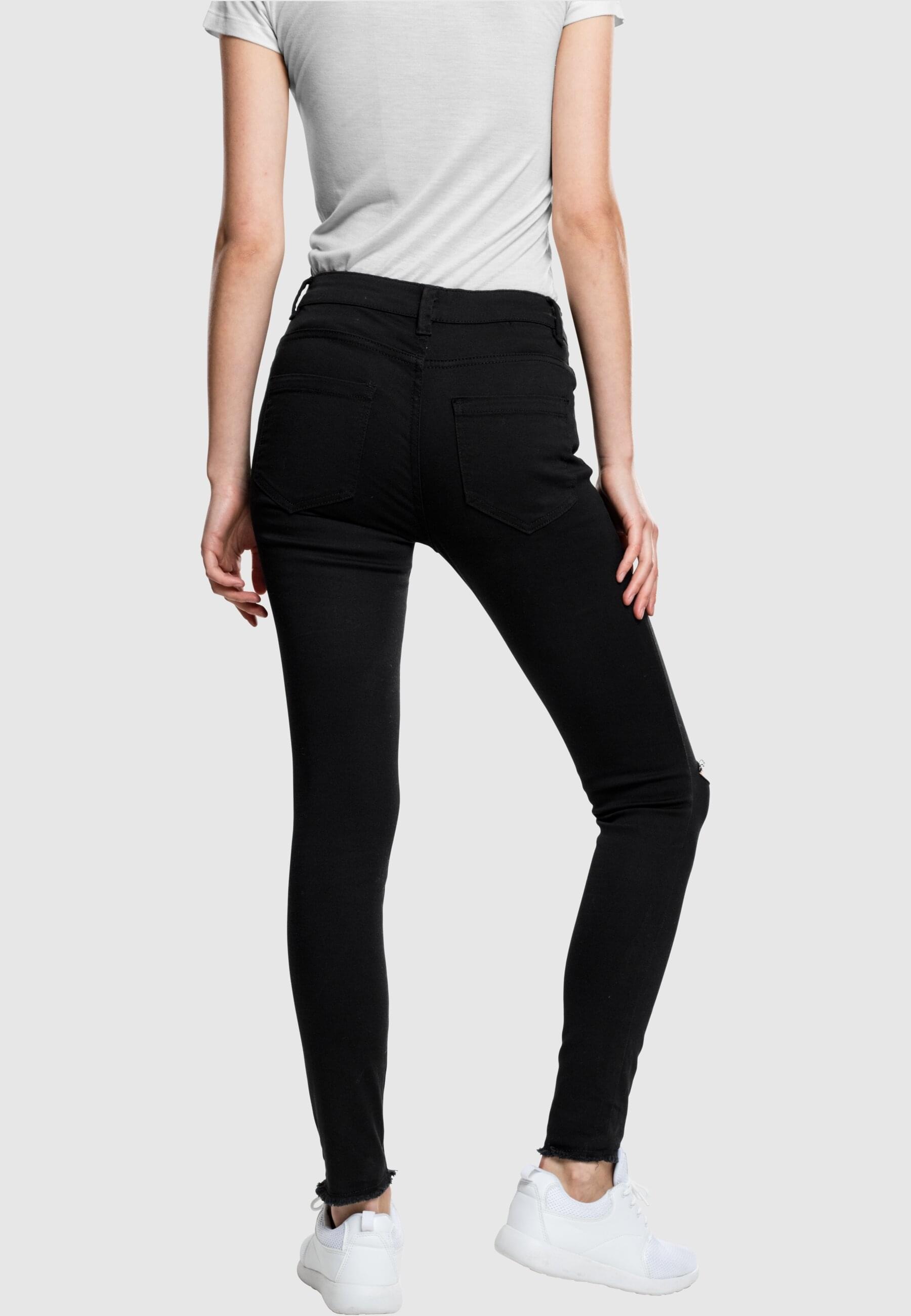 URBAN CLASSICS Stoffhose »Urban Classics Damen Ladies Cut Knee Pants«, (1 tlg.)