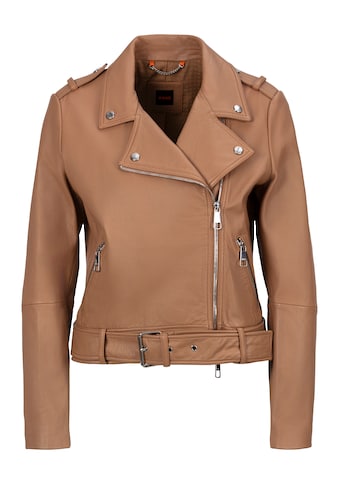 Lederjacke »C_Sameli«, Premium Damenmode mit Ziergürtel