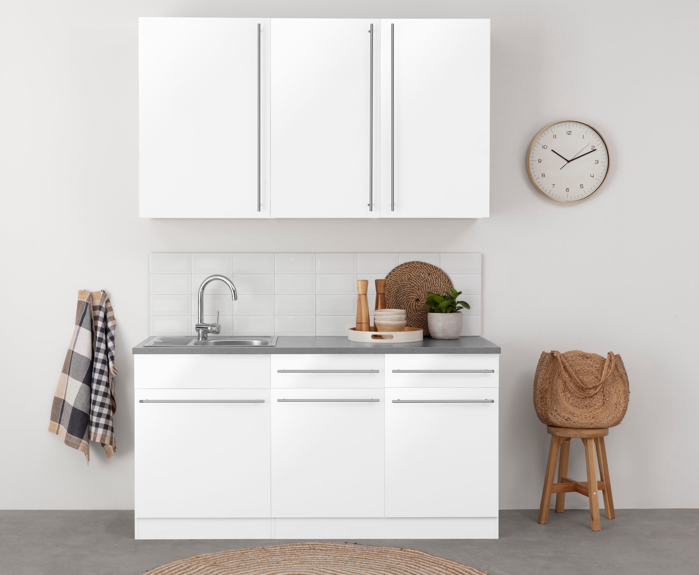 wiho Küchen Pantryküche »Chicago«, ohne E-Geräte, Breite 160 cm