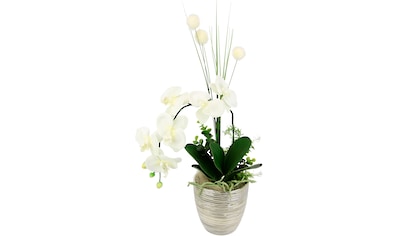 Kunstblume »Arrangement Orchidee/Gras«