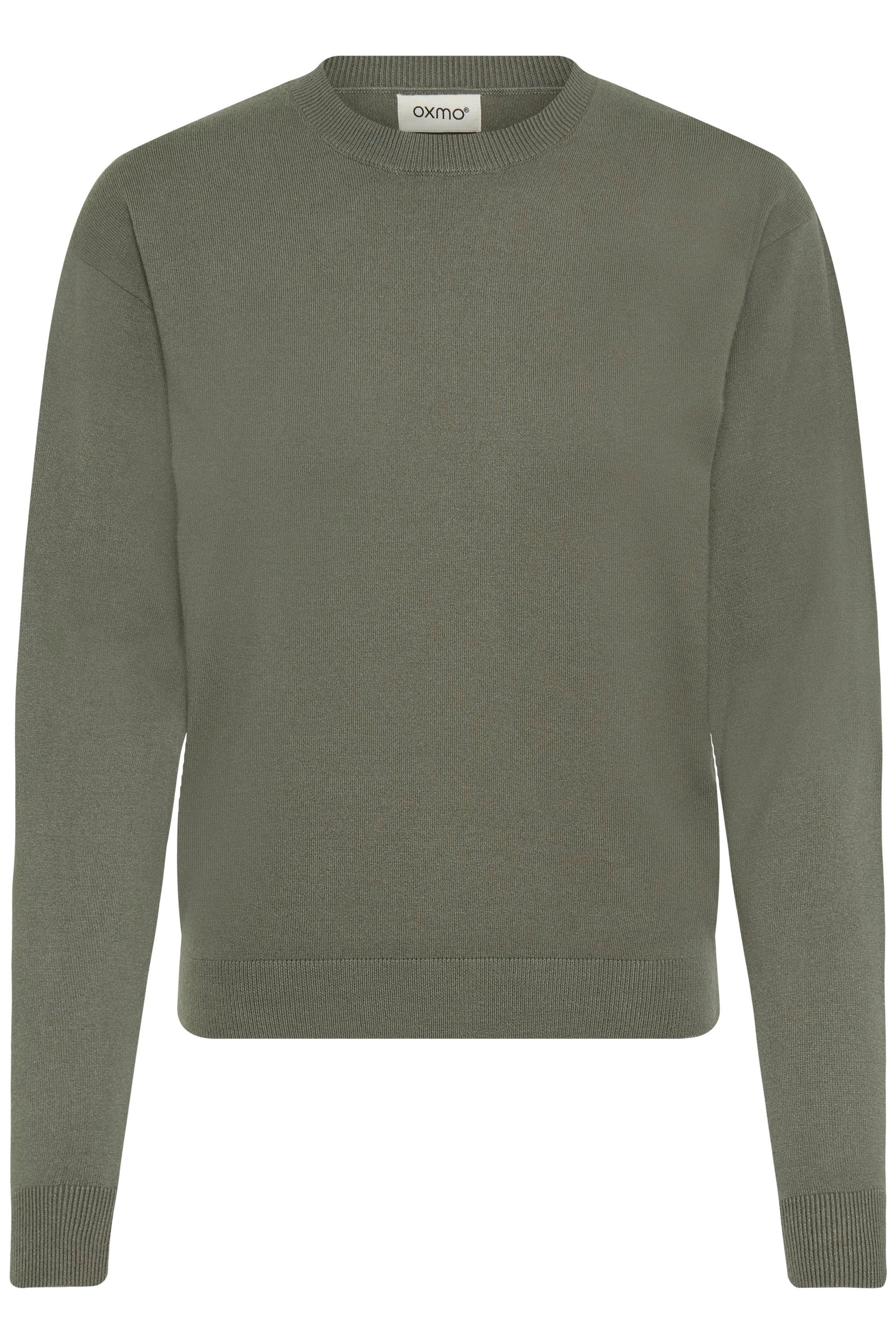 Strickfleece-Pullover OXMO "Strickpullover OXISCANNY LS", Damen, Gr. XL, braun (mulled basil), Obermaterial: 50% Viskose CV. 28% Polyester PES. 22% Polyamid PA., Pullover