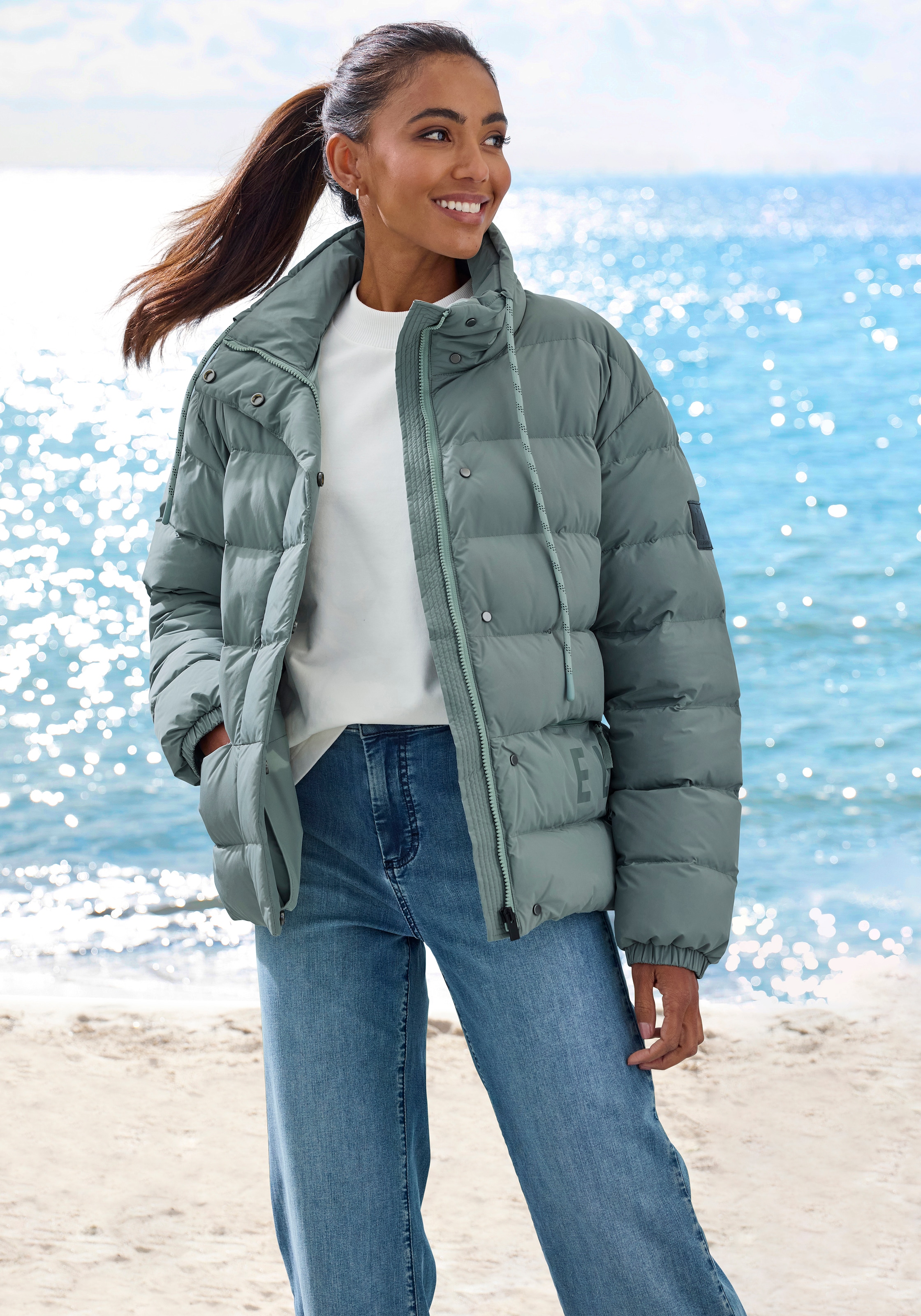Elbsand Steppjacke, mit großem seitlichen Logo-Print günstig online kaufen
