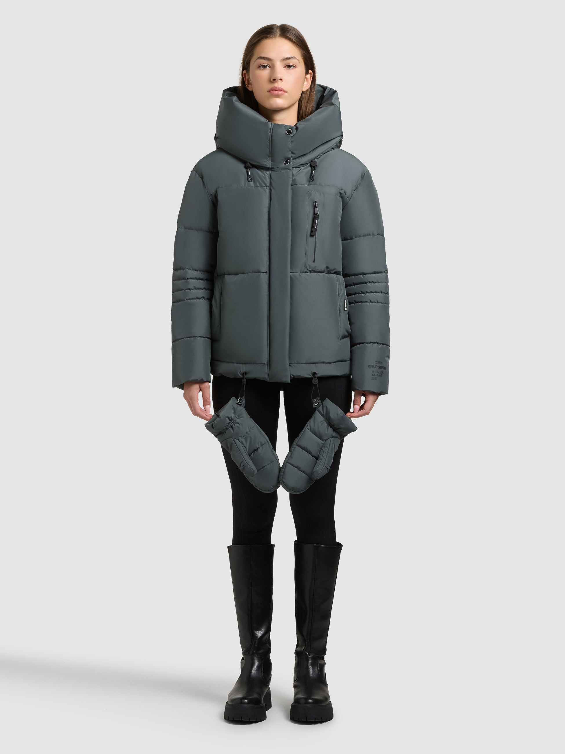 khujo Steppjacke "PEEKE2 WITH GLOVES" mit Kapuze günstig online kaufen