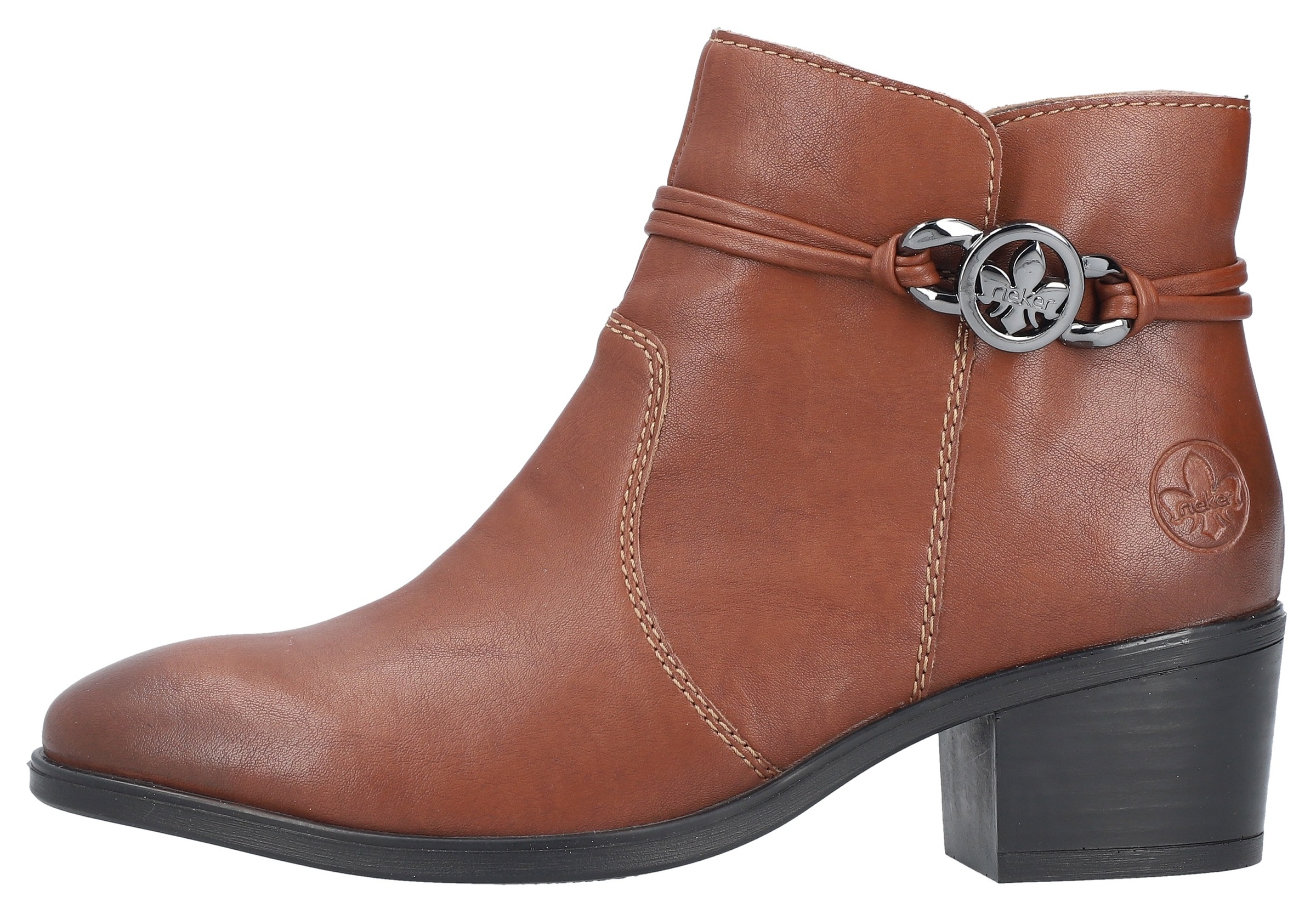 Rieker Stiefelette, Ankleboots, Klassik-Stiefelette, Blockabsatz, Innenreißverschluss