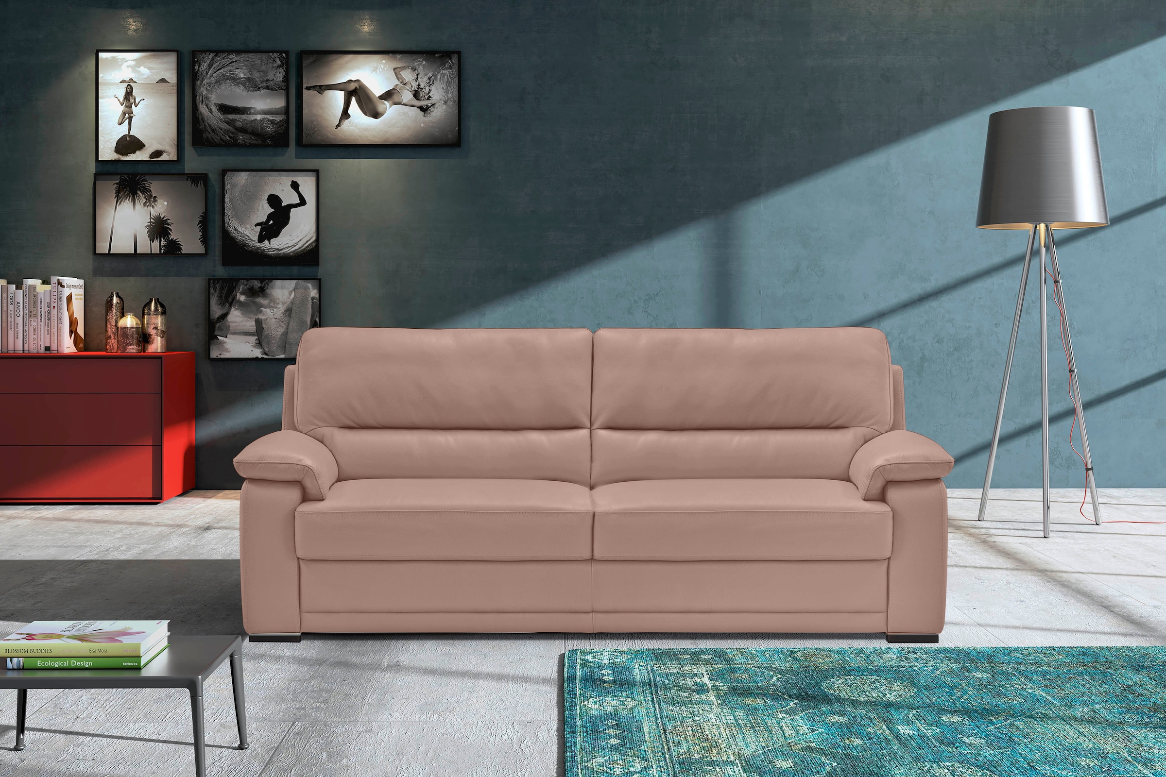 Egoitaliano 2,5-Sitzer "Doris, modernes Designersofa, Ledersofa mit erstklassiger Sitzqualität", edle Detailverarbeitung