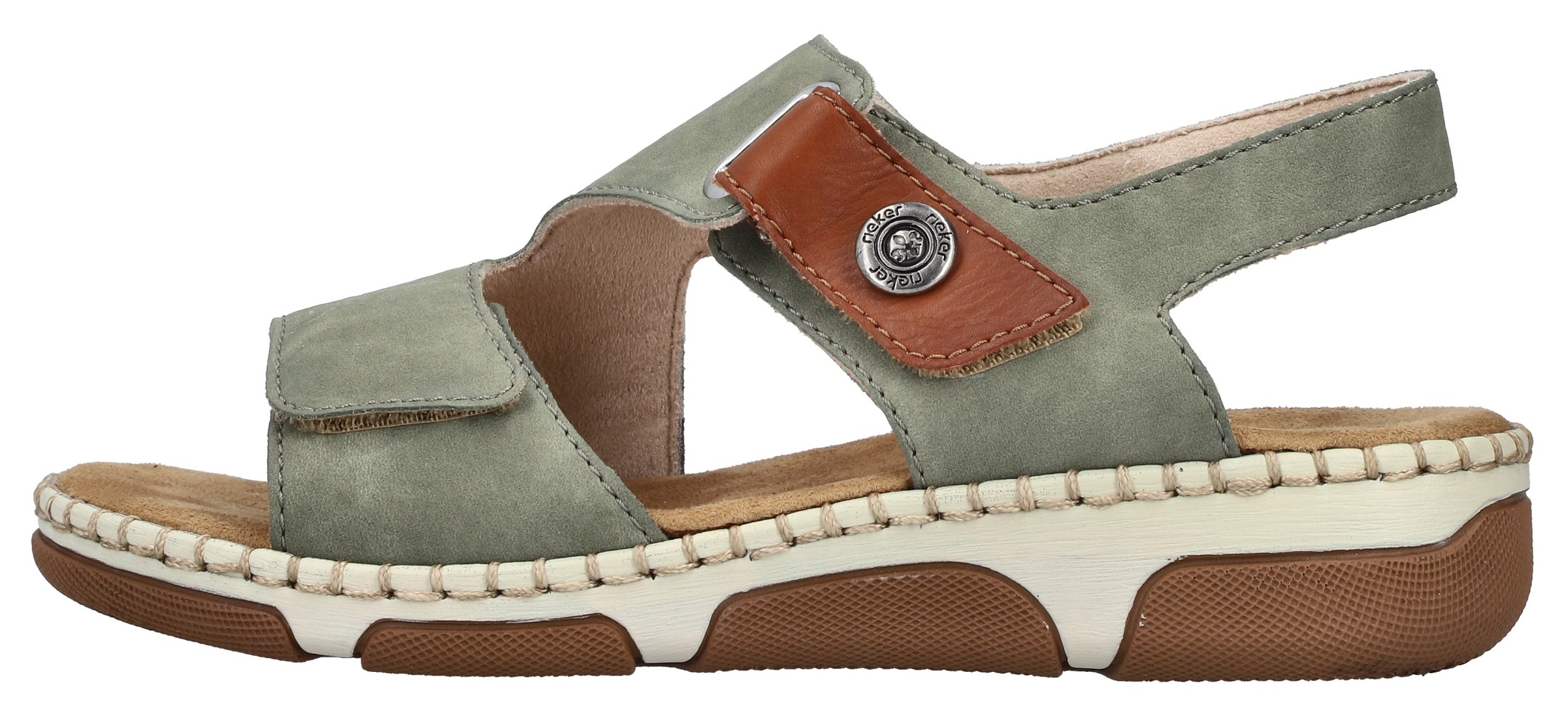Rieker Sandale  Sommerschuh, Klettschuh mit aufwändiger Ziernaht an der Laufsohle