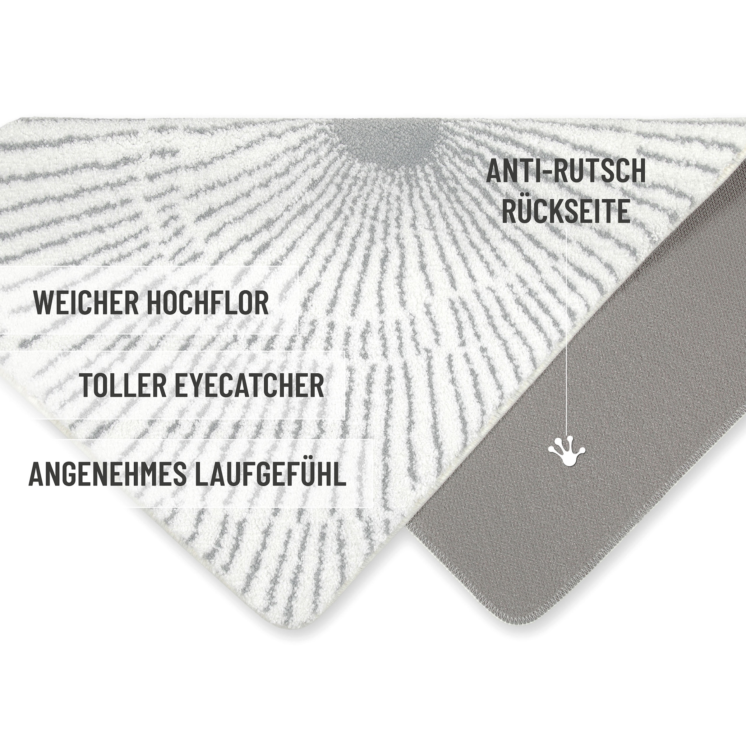 Wecon home Basics Badematte »Jasbeer«, waschbar, rutschfest, strapazierfähig, pflegeleicht mit Linien Design
