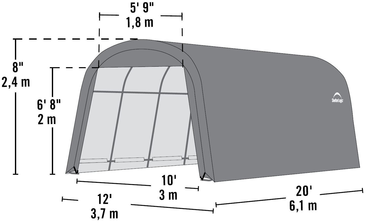 ShelterLogic Garage »Foliengarage«, 22,57m², Stahlgestell mit Polyethylen-Plane