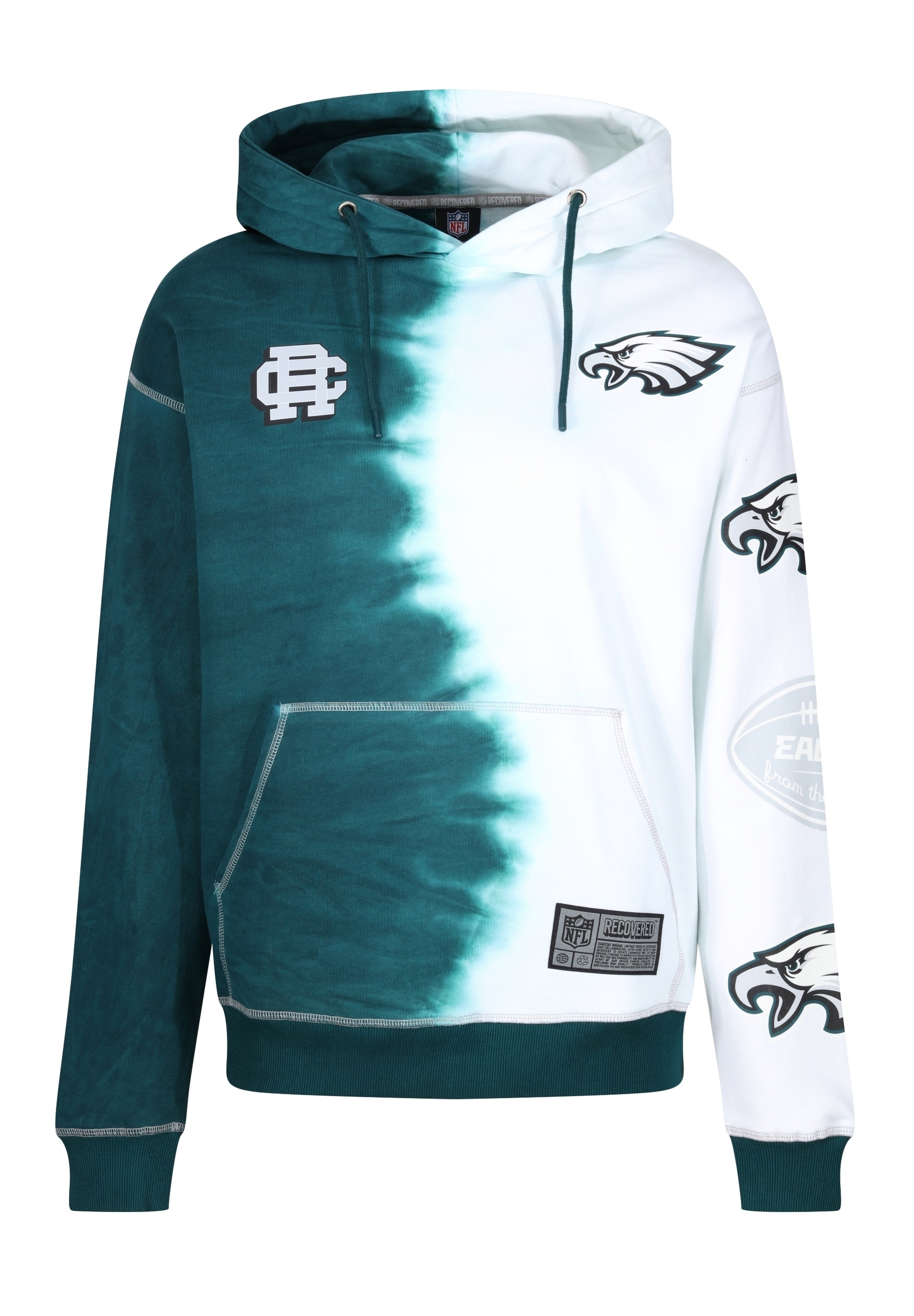 Recovered Kapuzensweatshirt »NFL Eagles Ink Dye Effect«, (1 tlg.), für Philadelphia Eagles-Fans