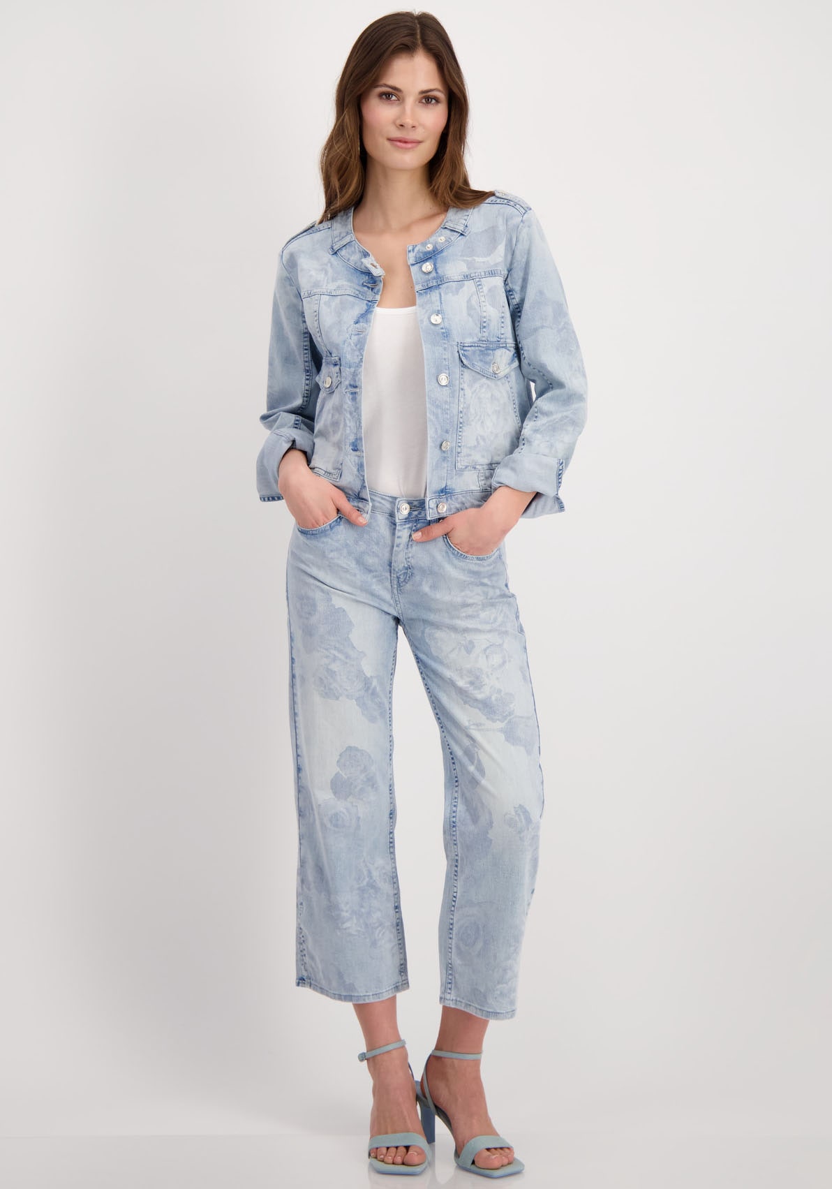 Monari Straight-Jeans, mit Rosenmuster