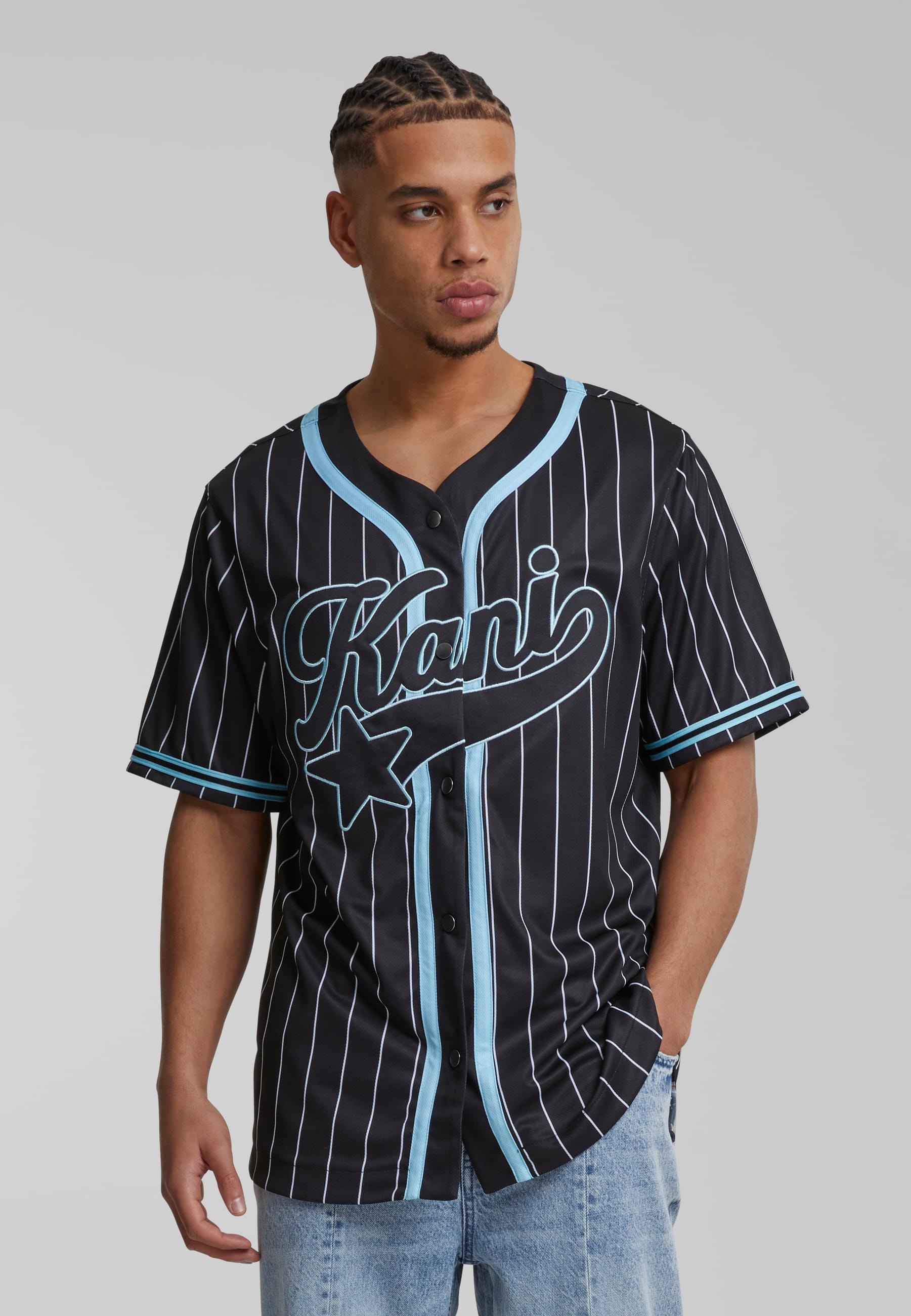 Karl Kani T-Shirt »Karl Kani Karl Kani Kani Star Logo Pinstripe Baseball Shirt«, (1 tlg.)