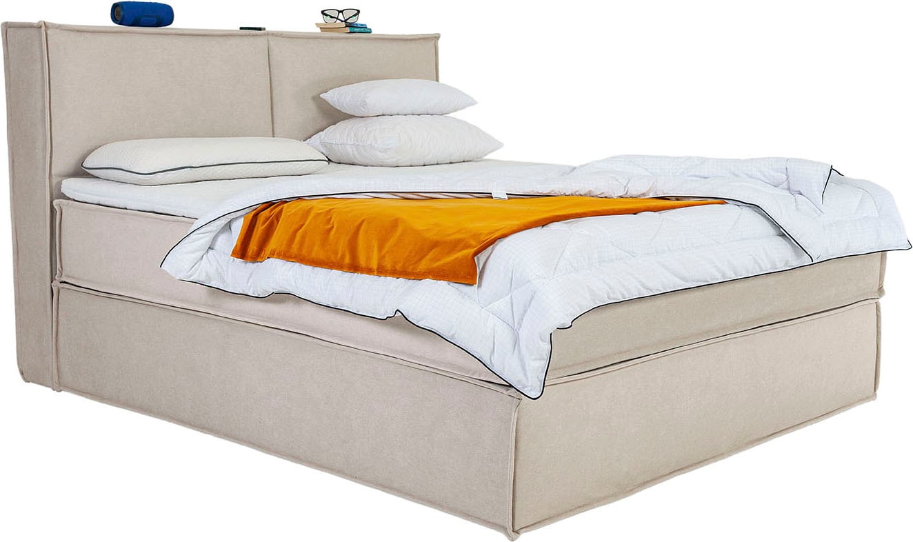 Home affaire Boxspringbett "Sophielle, erhältlich in den Breite 160, 180 & 200cm" inkl. Topper und Taschen-Federkernmatratze
