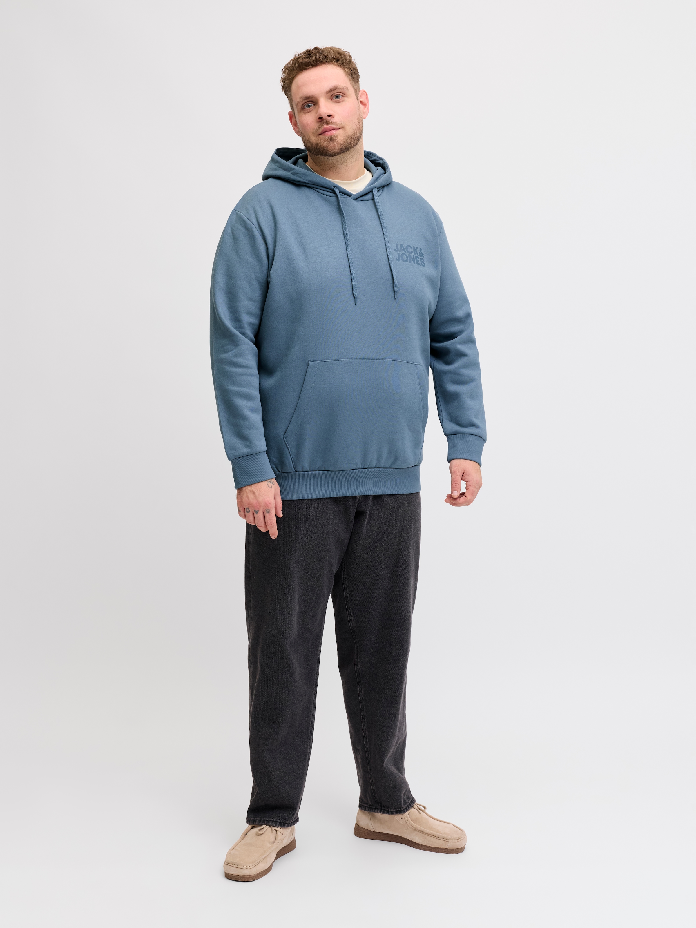 Jack & Jones PlusSize Kapuzensweatshirt »JJECORP LOGO SWEAT HOOD NOOS PLS«, Baumwollmischung, regular fit
