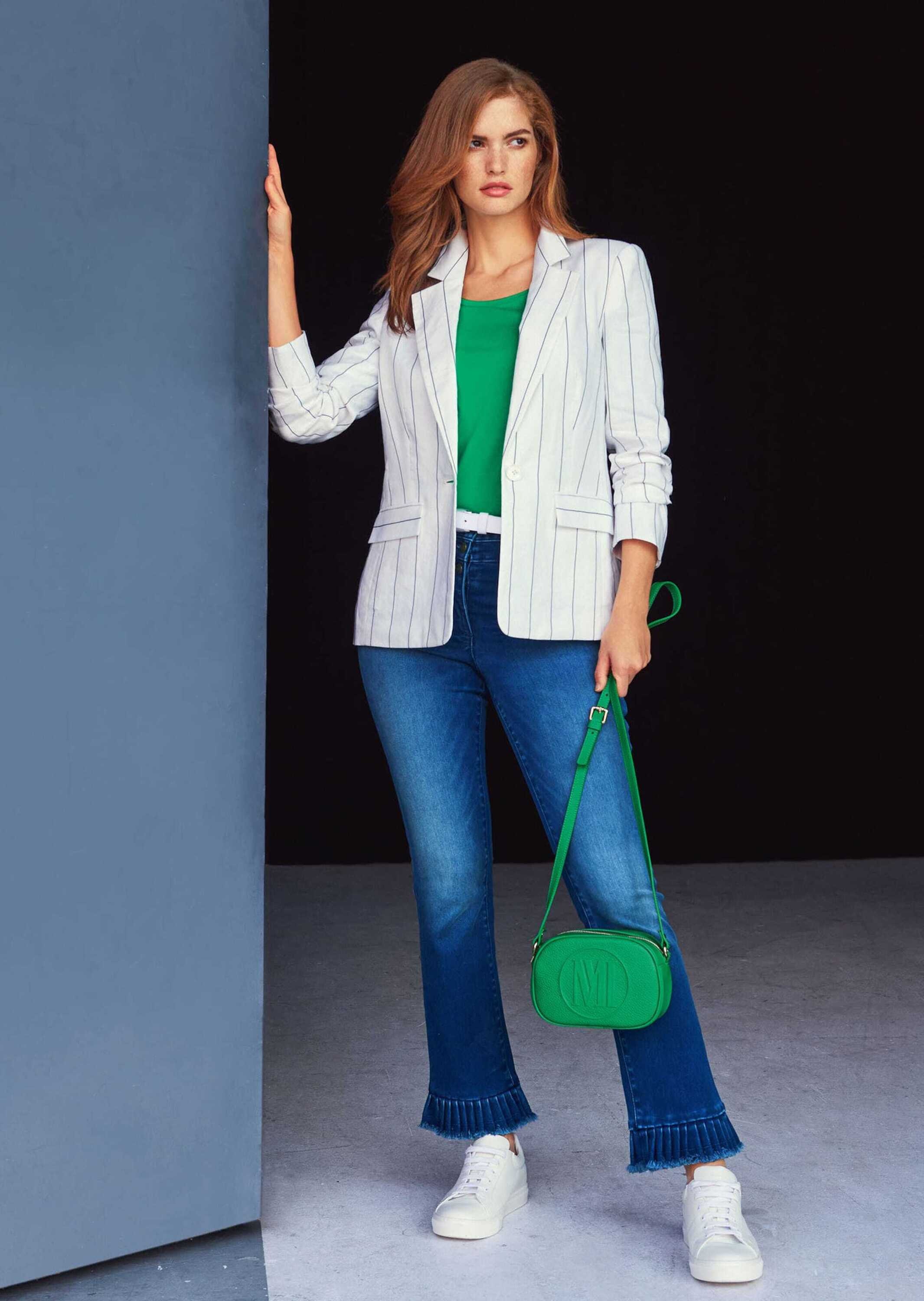 MADELEINE Regular-fit-Jeans »Jeans Jeans mit Plissee-Saum«