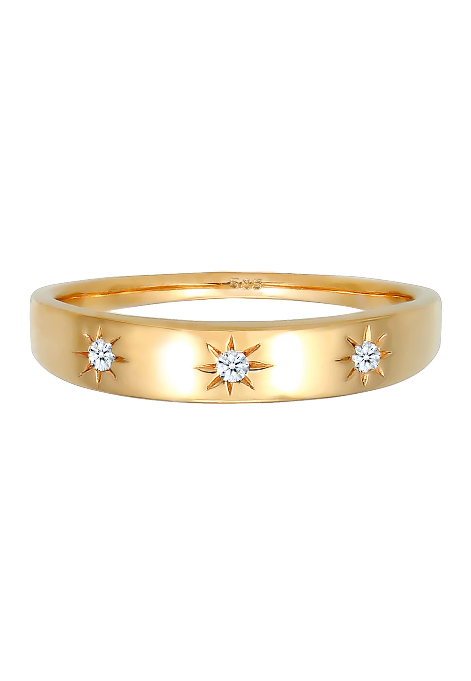 Elli DIAMONDS Verlobungsring »Verlobung Stern Diamant 0.06 ct. 585 Gold«