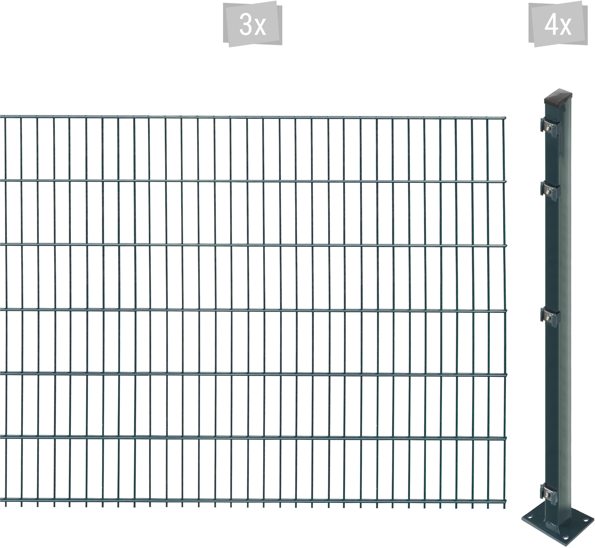 Arvotec Doppelstabmattenzaun "EASY 123 zum Aufschrauben", Zaunhöhe 123 cm, Zaunlänge 2 - 60 m