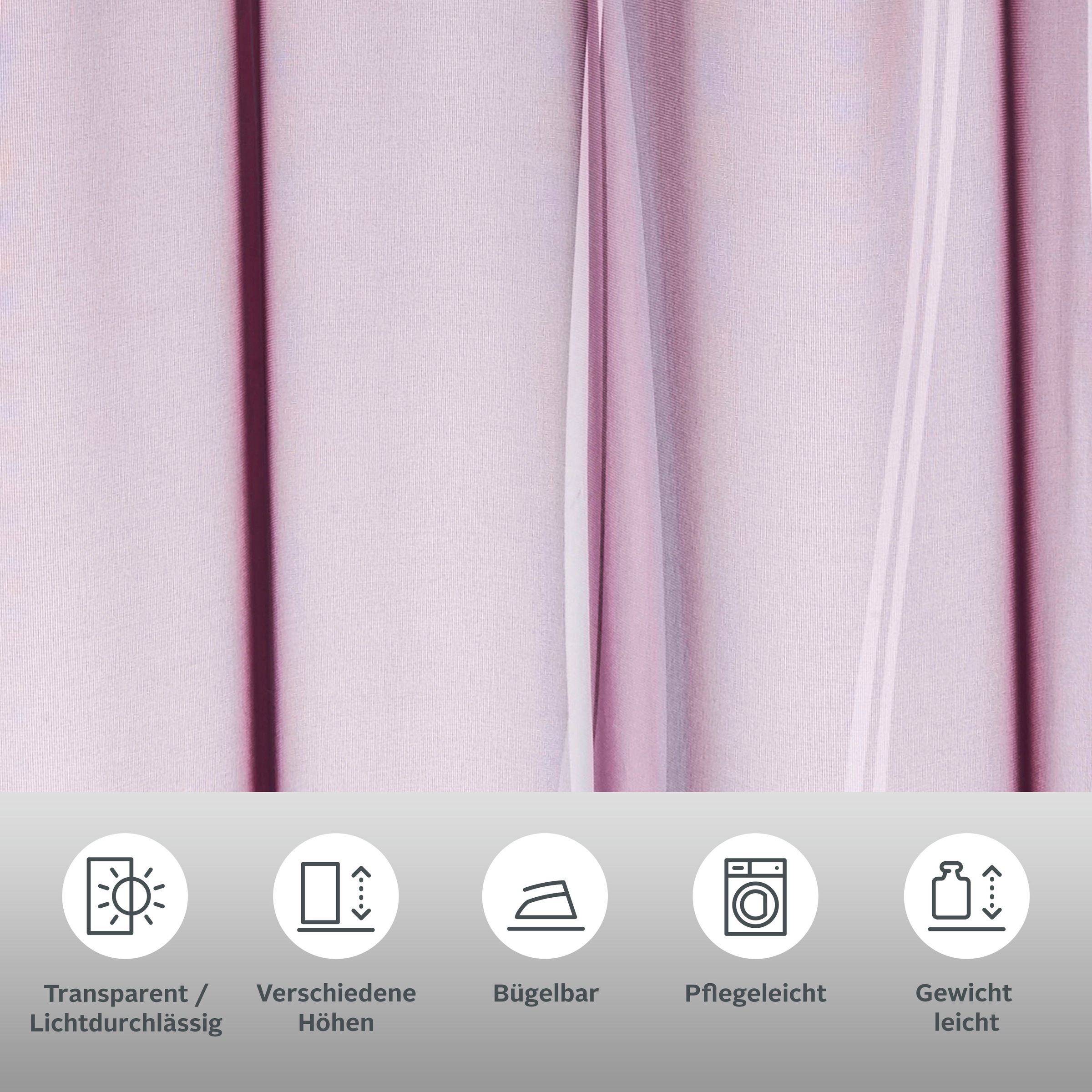 my home Gardine "Dimona" Schlaufen 2 Stk. tlg. 2er-Set, Voile, Polyester, W günstig online kaufen