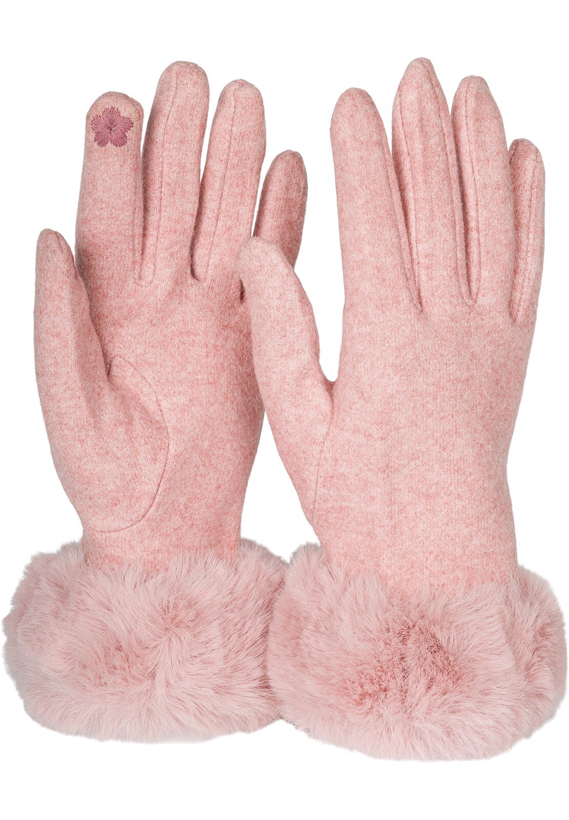 styleBREAKER Fleecehandschuhe "Touchscreen Handschuhe mit Kunstfell" 1 Stk.
