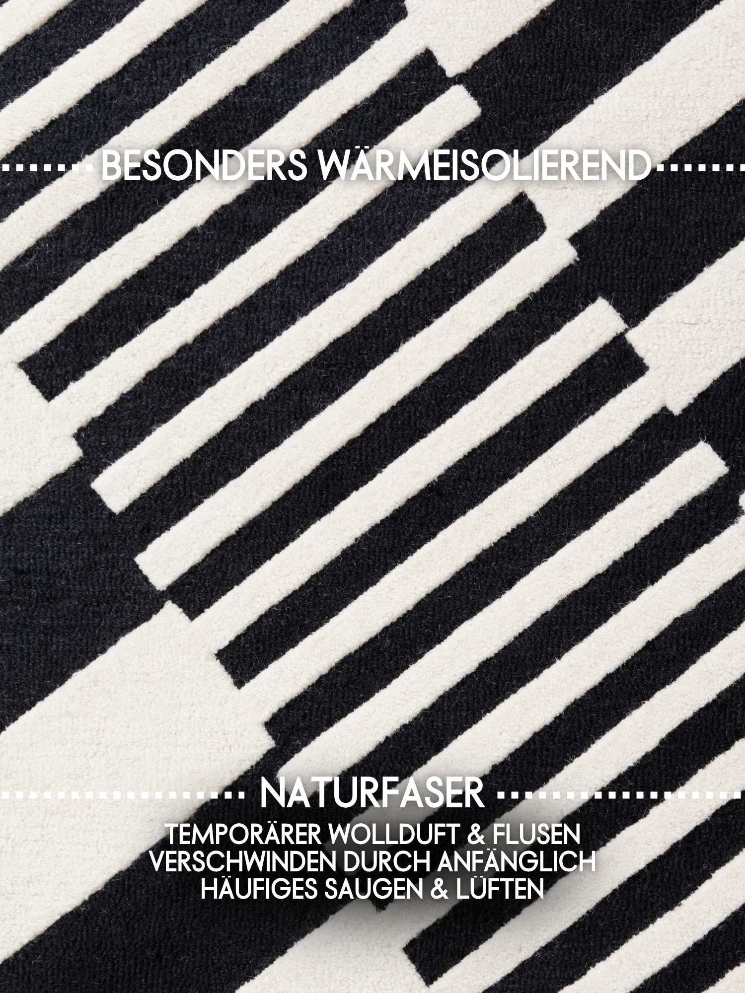 ELLE DECORATION Wollteppich »Flux« rechteckig 12 mm Höhe Wolle, Natur, Wohnzimmer, Schlafzimmer, Modern, Geometrisch, Streifen