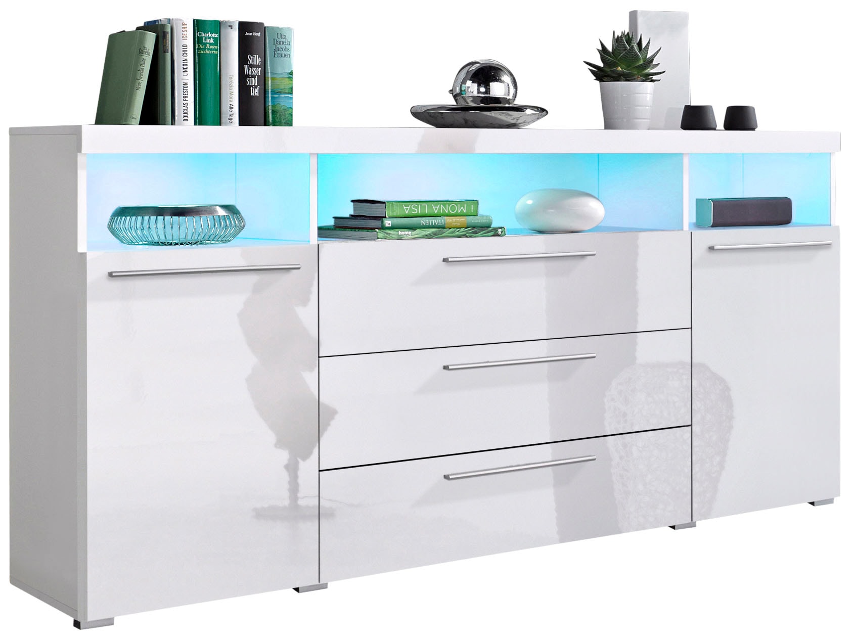 INOSIGN Sideboard "India,Breite 182cm moderne Anrichte 2Türen,3 Schubladen, günstig online kaufen