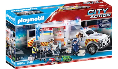 Konstruktions-Spielset »Rettungs-Fahrzeug: US Ambulance (70936), City Action«, (93 St.)