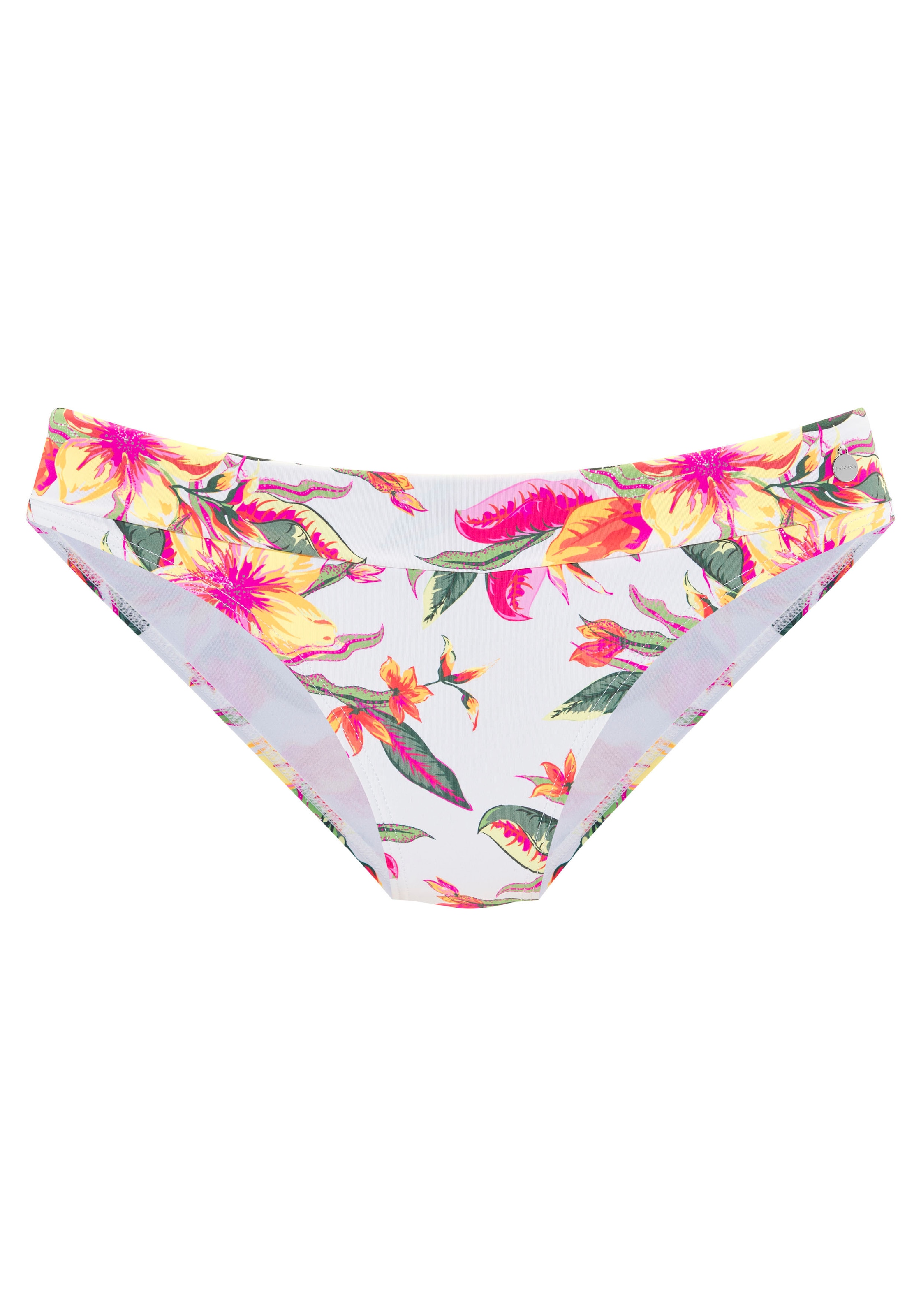 LASCANA Bikini-Hose "Malia", mit Umschlagbund mit tropischem Print günstig online kaufen